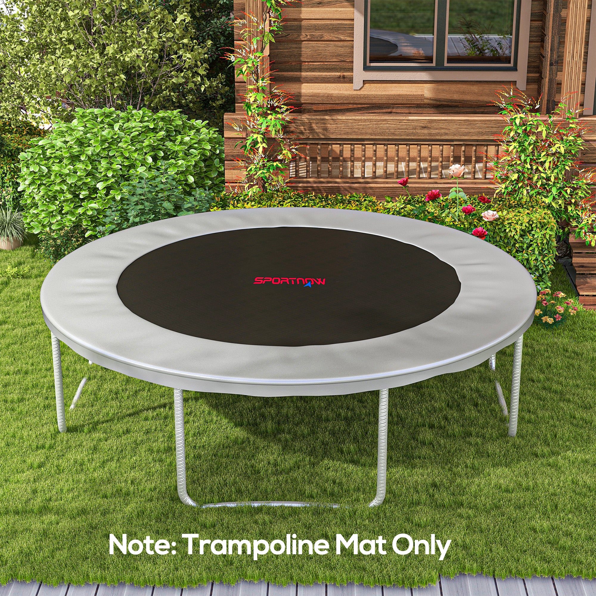 SPORTNOW Replacement Trampoline Mat with Spring Pull Tool, 72 V-Hooks, for 12ft Trampoline using 14cm Springs, Orange - North Peak Garden Furniture