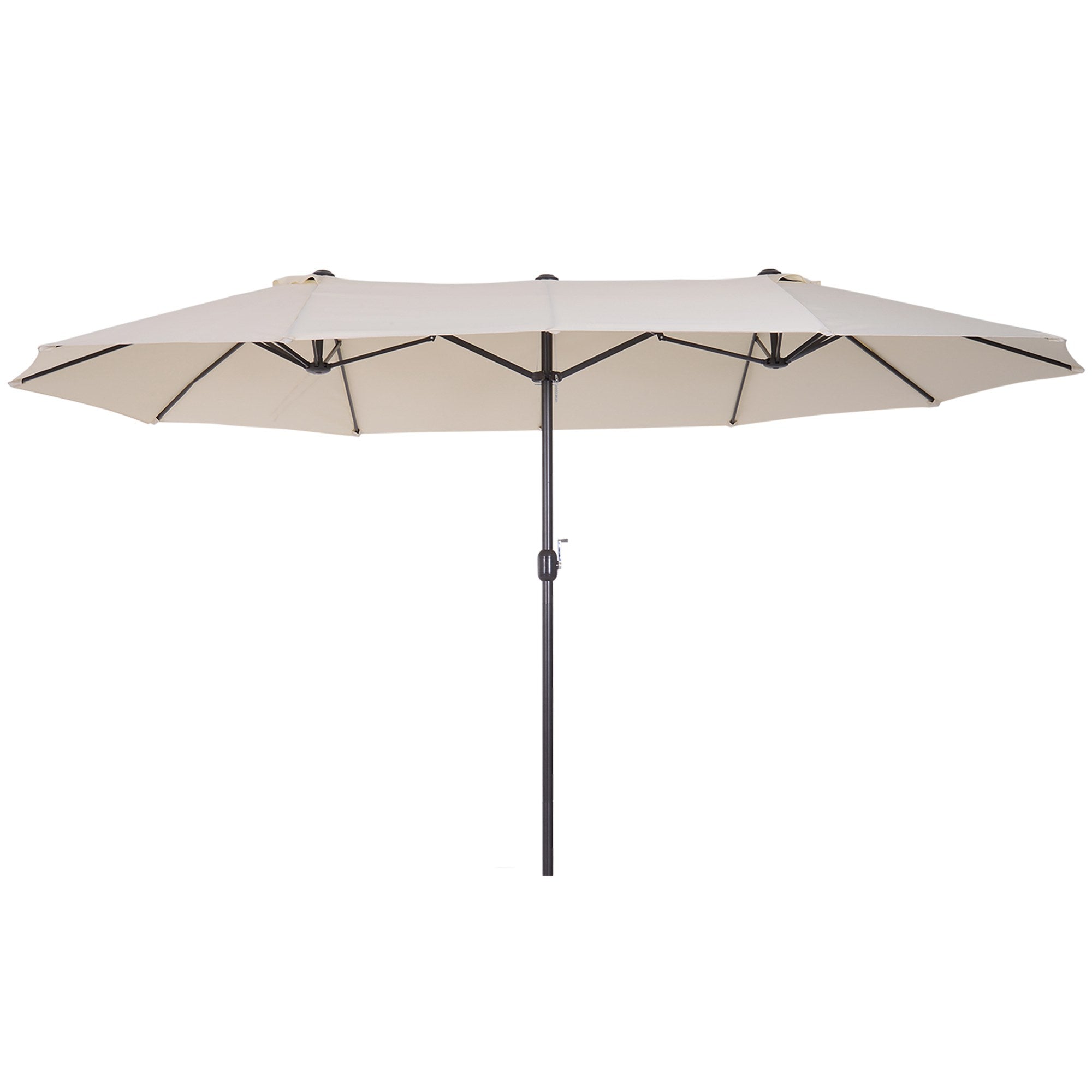 Outsunny 4.6m Double-Sided Patio Parasol Sun Umbrella-Beige - North Peak Garden Furniture