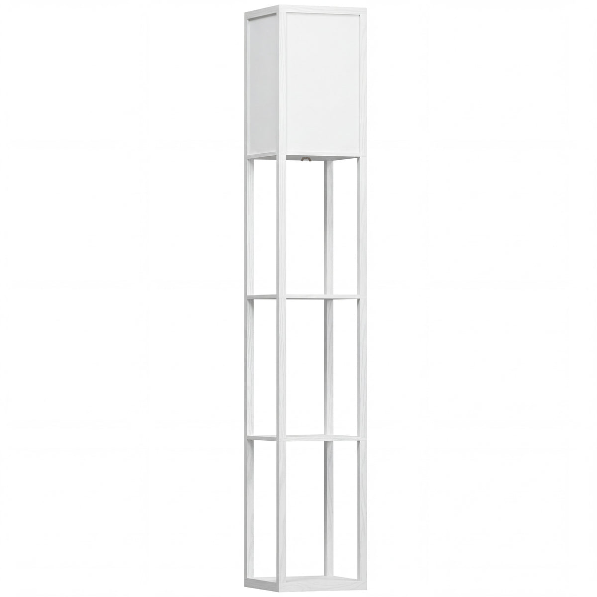 HOMCOM 3-Tier Floor Lamp, Floor Light with Storage Shelf, Reading Standing Lamp for Living Room, Bedroom, Kitchen, Dining Room, Office, Dorm, 160cm, White