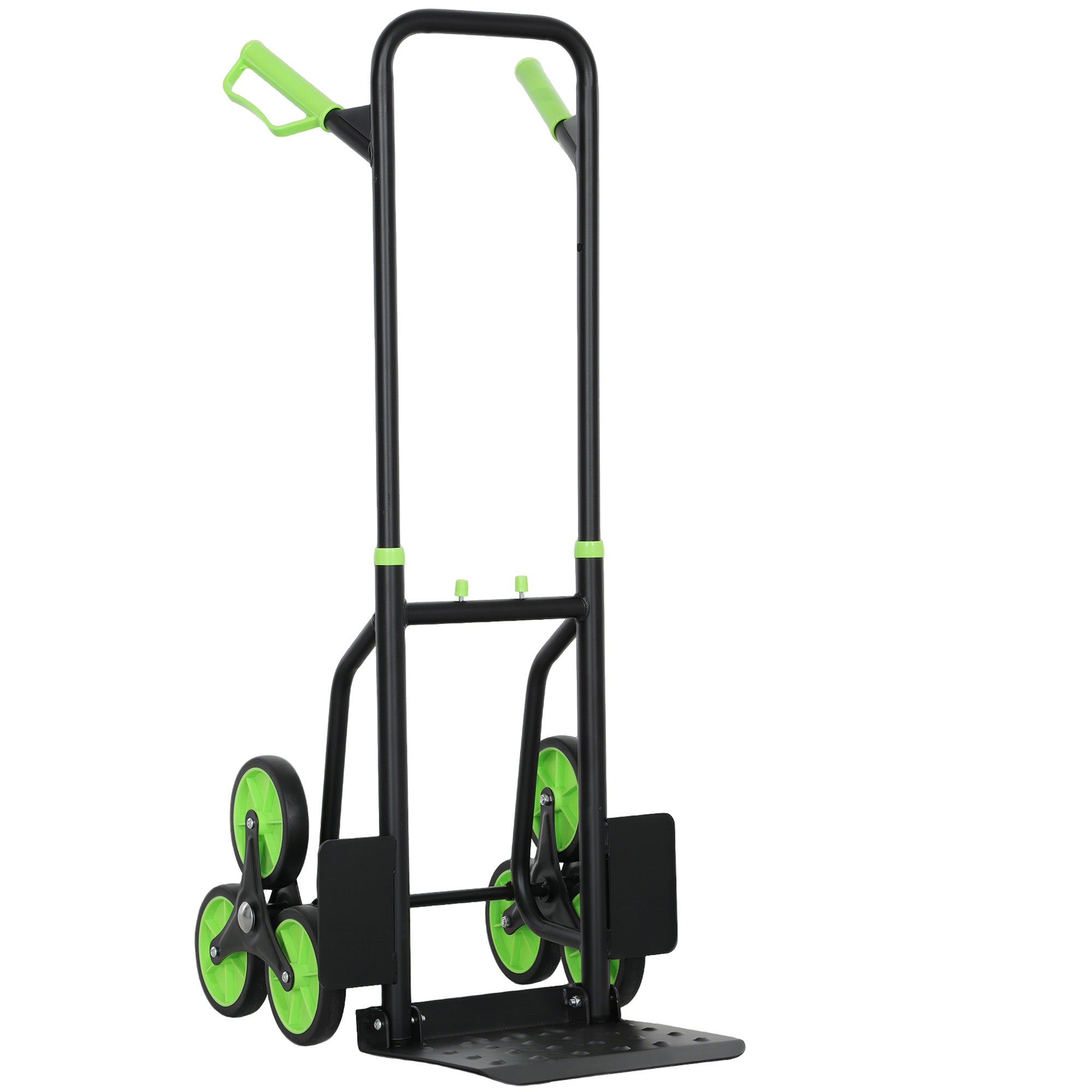 DURHAND Steel Climbing Stairs Trolley Hand Trucks 6-Wheels Foldable Load Cart 120kg, Green