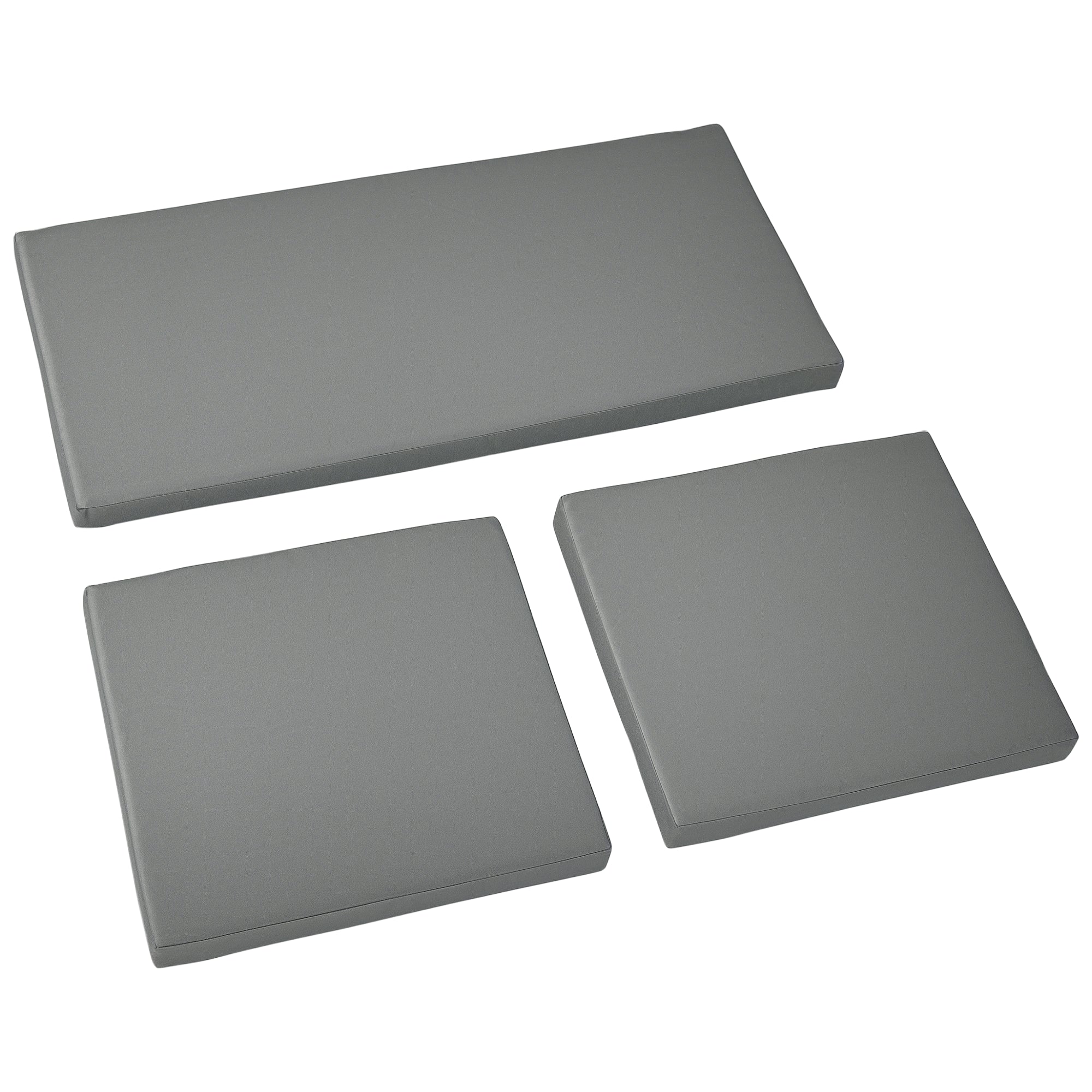 Outsunny Outdoor Seat Cushion Pads for Rattan Furniture, 3 PCs Garden Furniture Cushions, Dark Grey