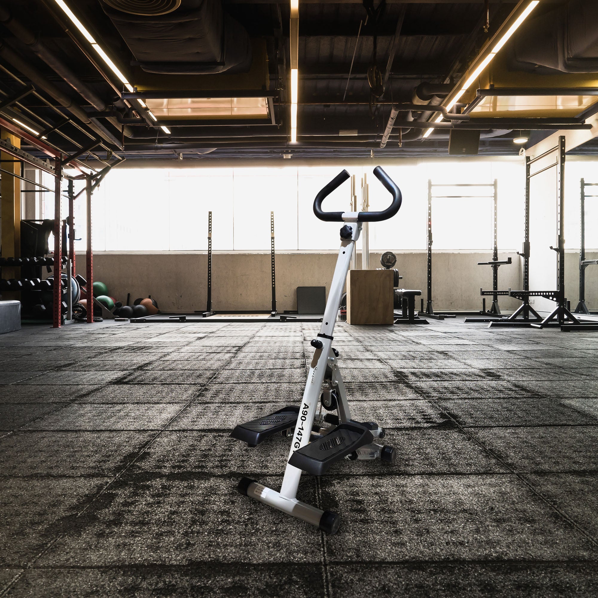 HOMCOM Stepper w/ Handle Hand Grip Workout Fitness Machine For Fitness Aerobic Exercise Home Gym Grey - North Peak Garden Furniture