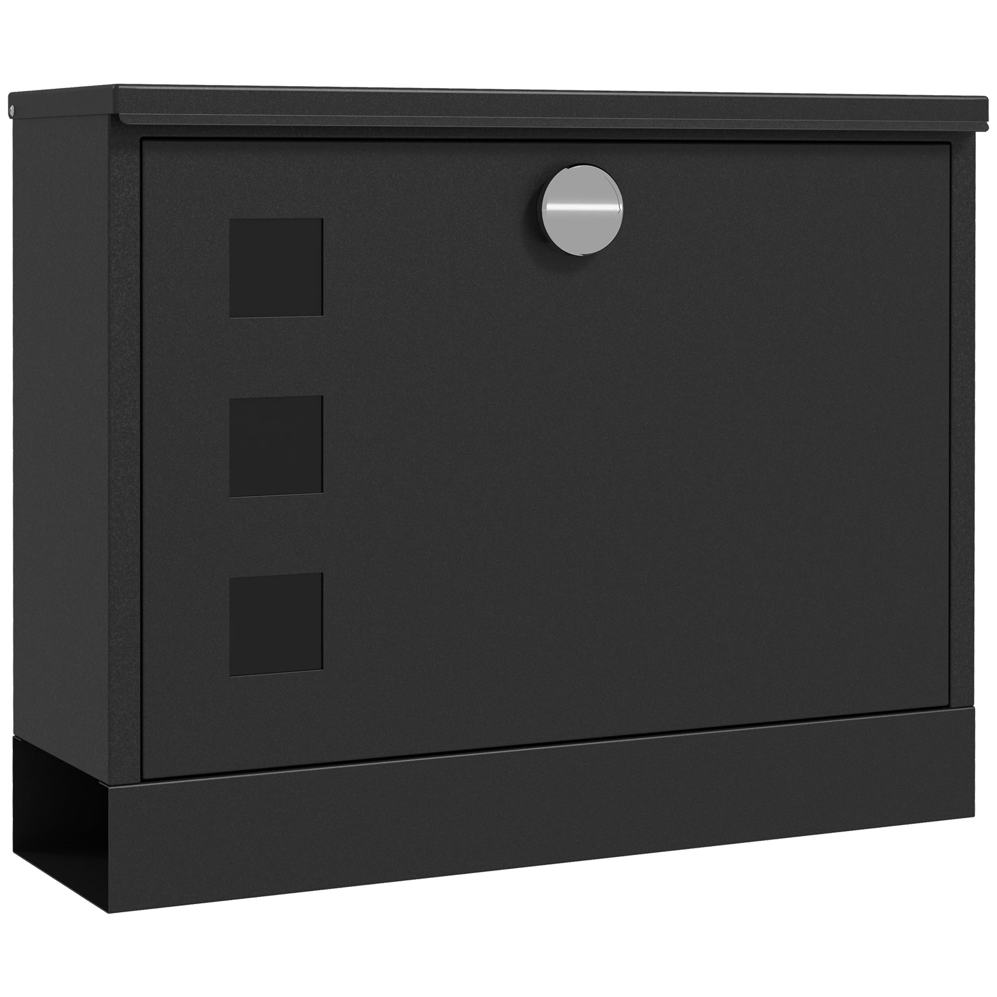HOMCOM Wall Mounted Letterbox, Weatherproof Post Box, Modern Mailbox with 2 Keys and Viewing Windows, Easy to Install - North Peak Garden Furniture