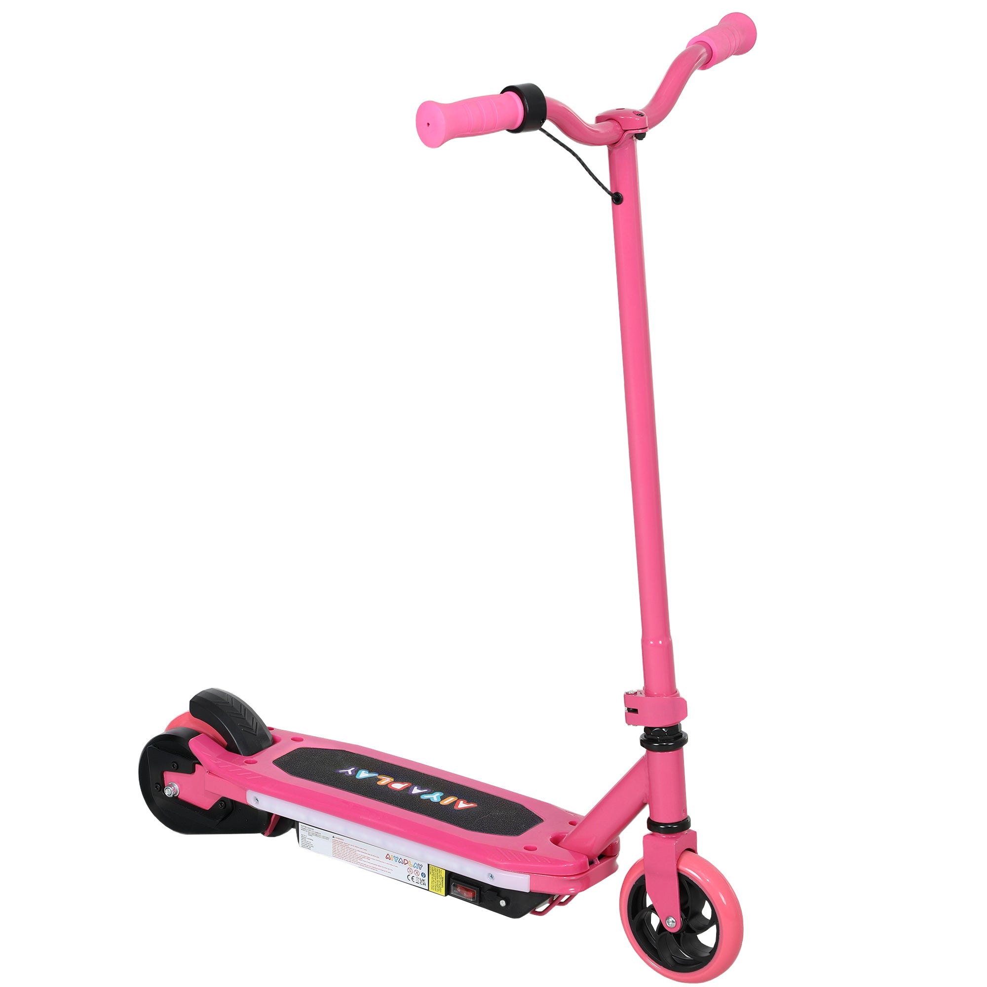 AIYAPLAY Electric Scooter for Kids 6-14 Years, with Colourful Lights, Pink