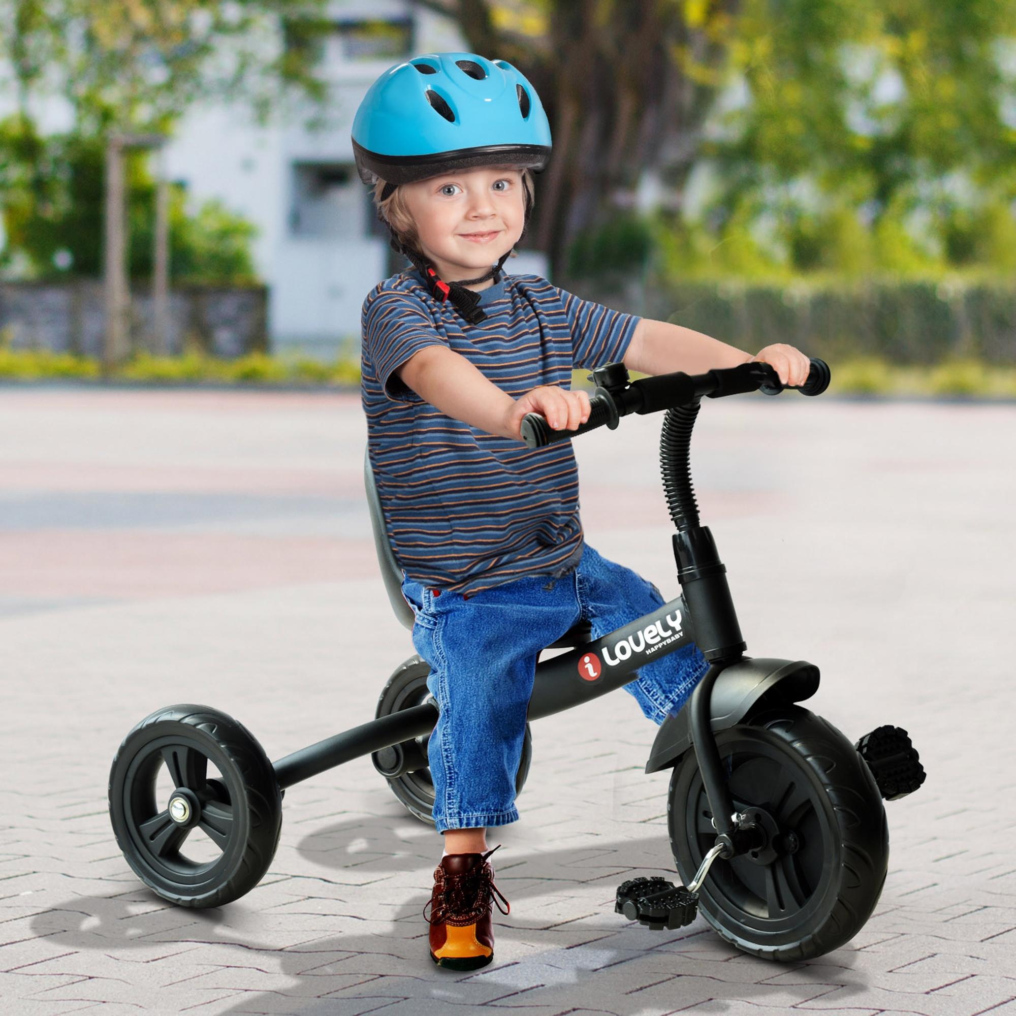 HOMCOM Kids Trike Toddler Tricycle Children Ride on 3 Wheels Bike For 1.5 - 4 Years Black - North Peak Garden Furniture