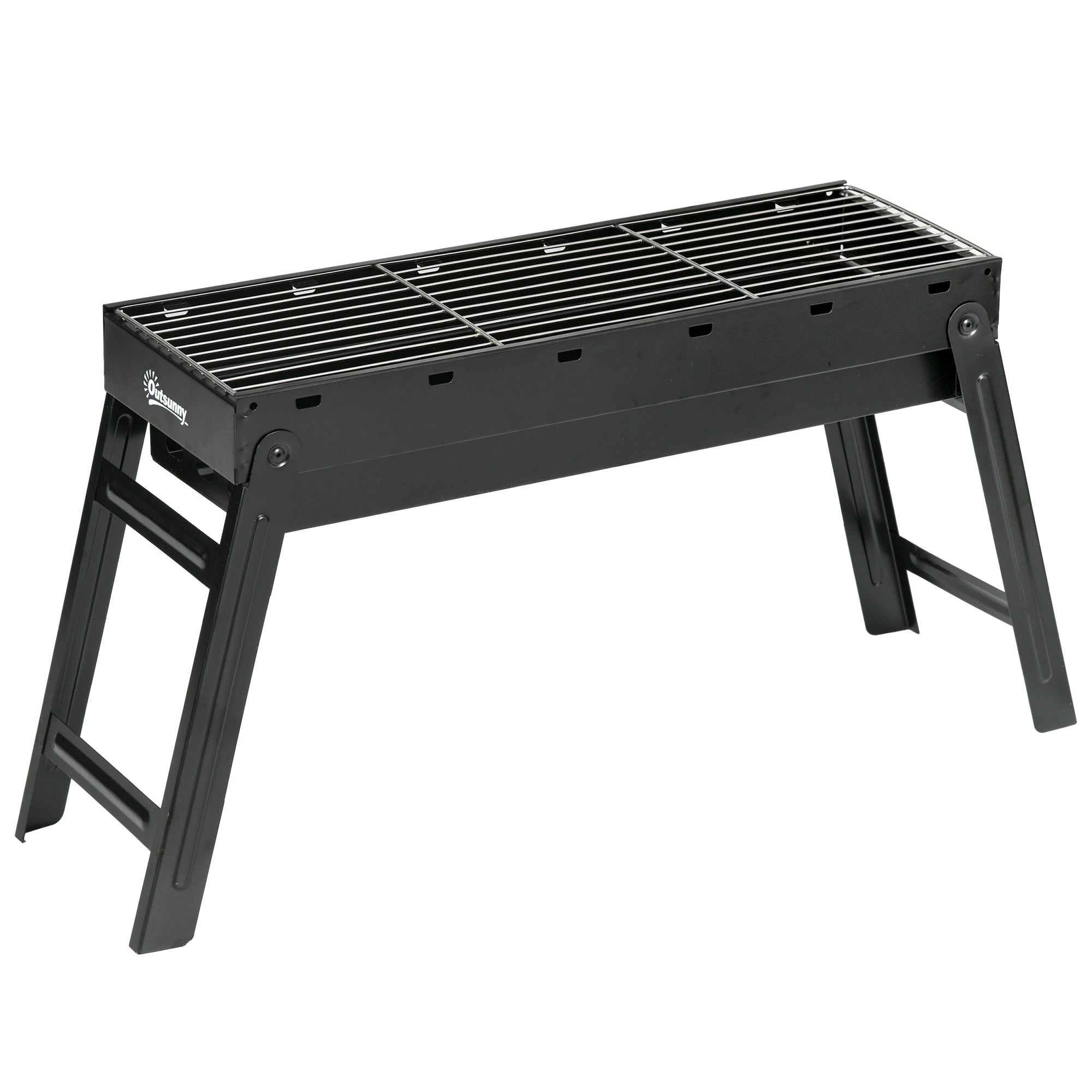 Outsunny Foldable Charcoal Grill - Black - North Peak Garden Furniture