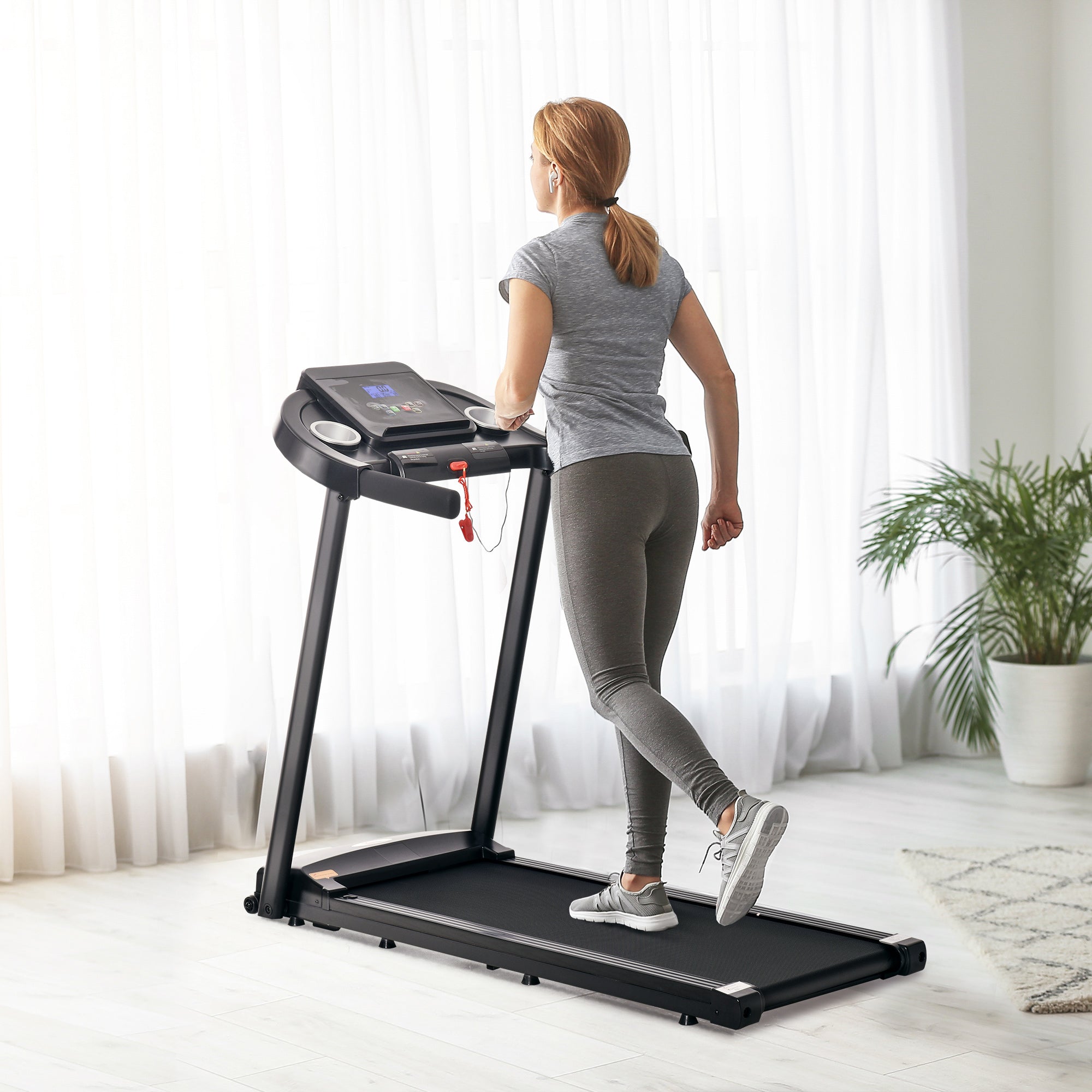 HOMCOM Treadmill Electric Motorised Running Machine w/ LED Display - North Peak Garden Furniture
