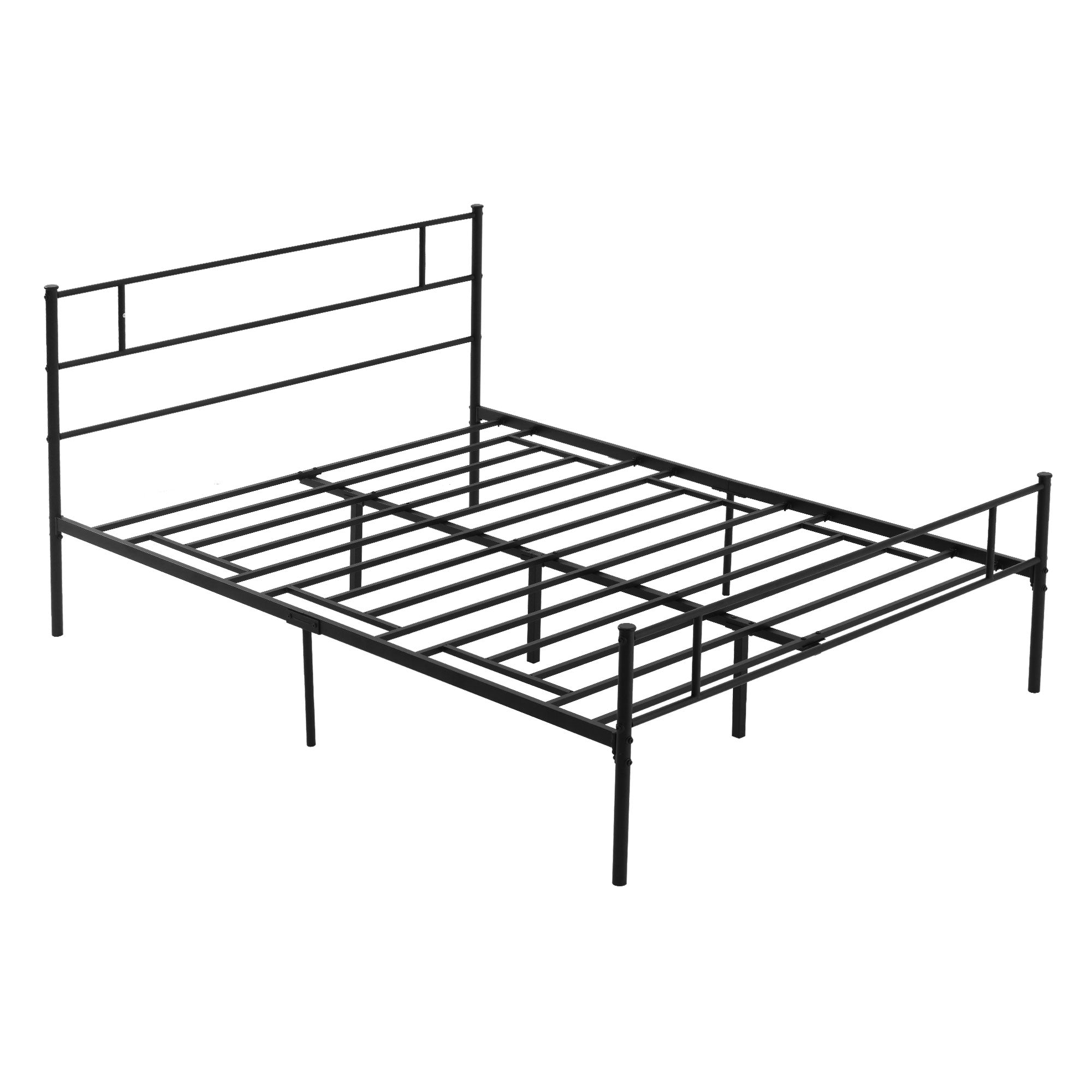 HOMCOM King Metal Bed Frame Solid Bedstead Base with Headboard and Footboard, Metal Slat Support and Underbed Storage Space, Bedroom Furniture, Black - North Peak Garden Furniture