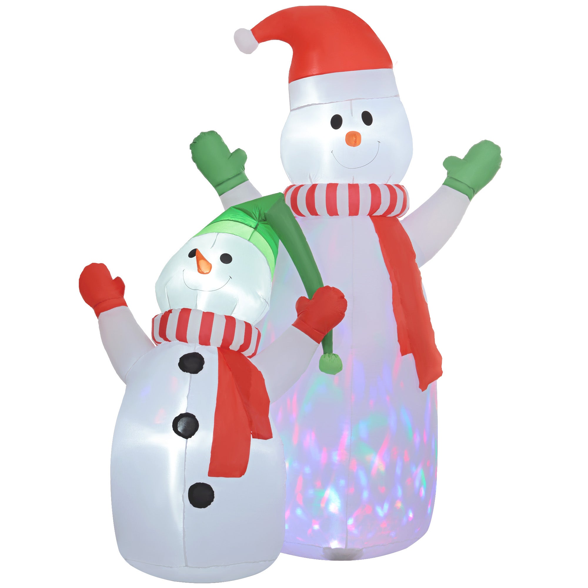 Outsunny 8ft Inflatable Snowman and Son Christmas Decoration - North Peak Garden Furniture