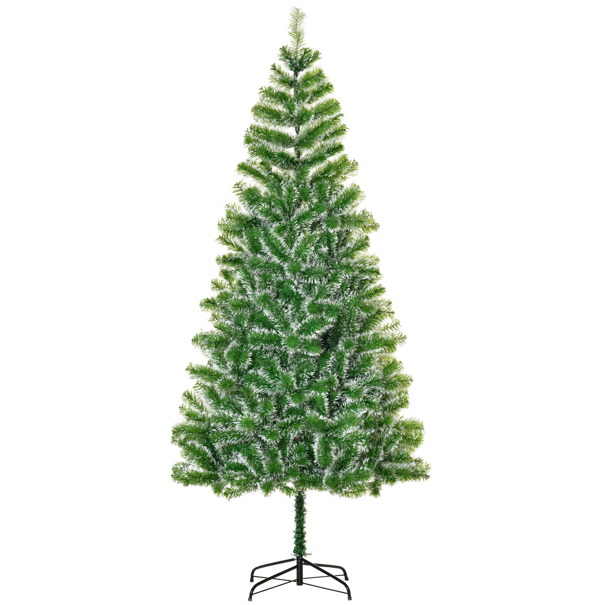 HOMCOM 7FT Indoor Christmas Tree Artificial Decoration Xmas Gift with Metal Stand Branch Tips - North Peak Garden Furniture