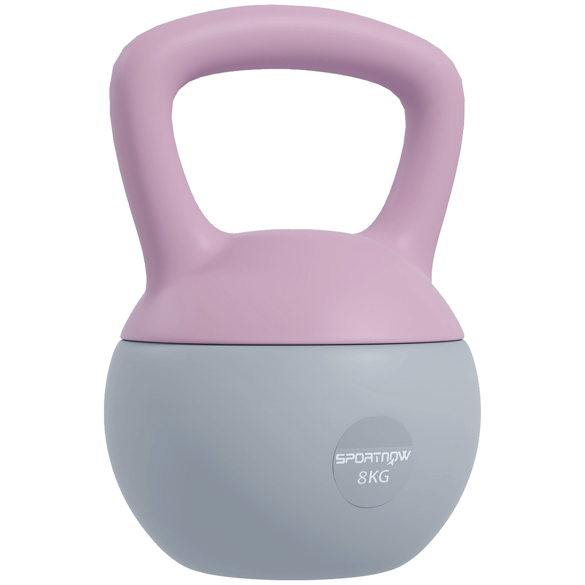 SPORTNOW Soft Kettlebell, 8kg Kettle Bell with Non-Slip Handle for Home Gym Weight Lifting and Strength Training, Purple and Grey - North Peak Garden Furniture