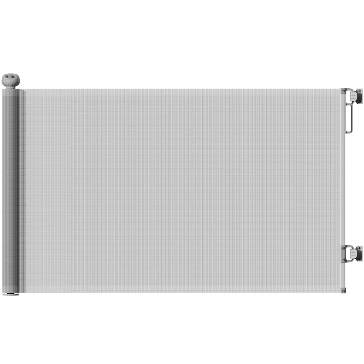 PawHut Retractable Stair Gate Extends Up to 140 cm Wide, Dog Gate for Doorways, Stairways, Hallways, Grey