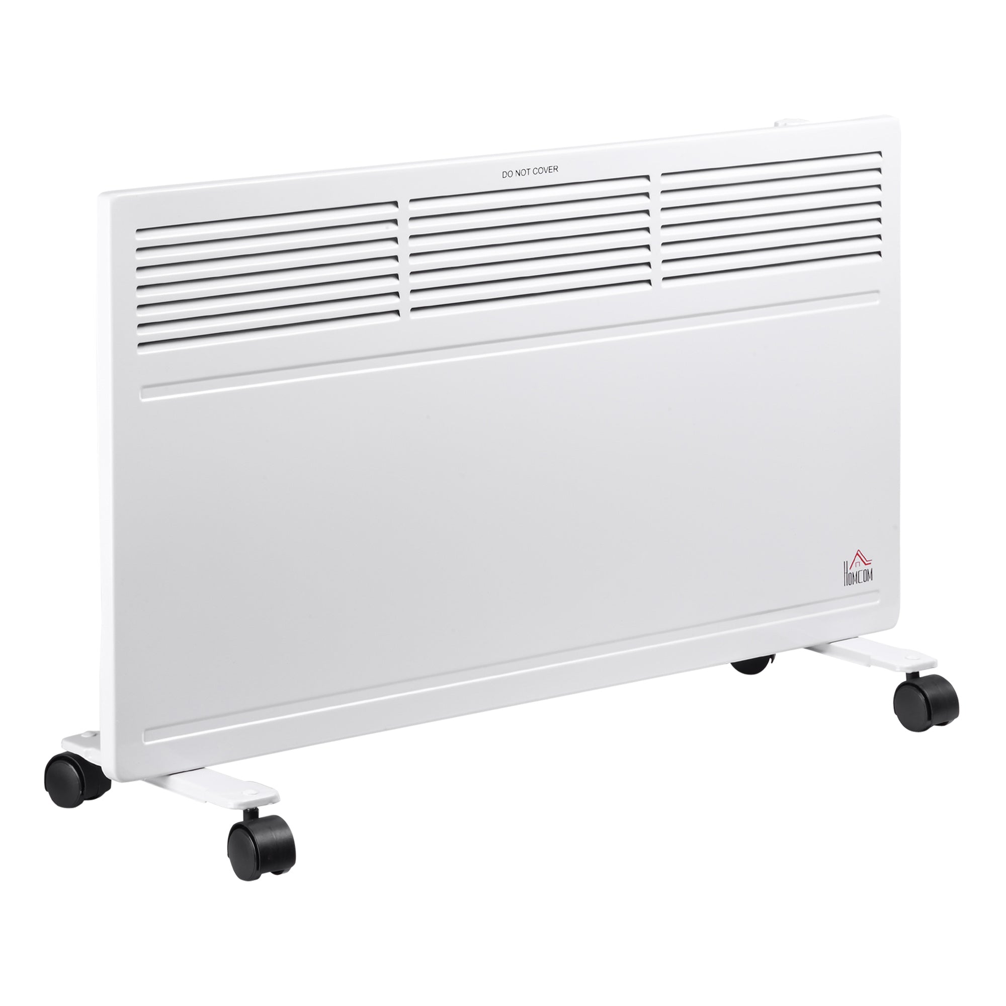 HOMCOM Convector Radiator Heater Freestanding or Wall-mounted Portable Electric Heating with 2 Heat Settings, Adjustable Thermostat and Safety Cut-Off, White - North Peak Garden Furniture