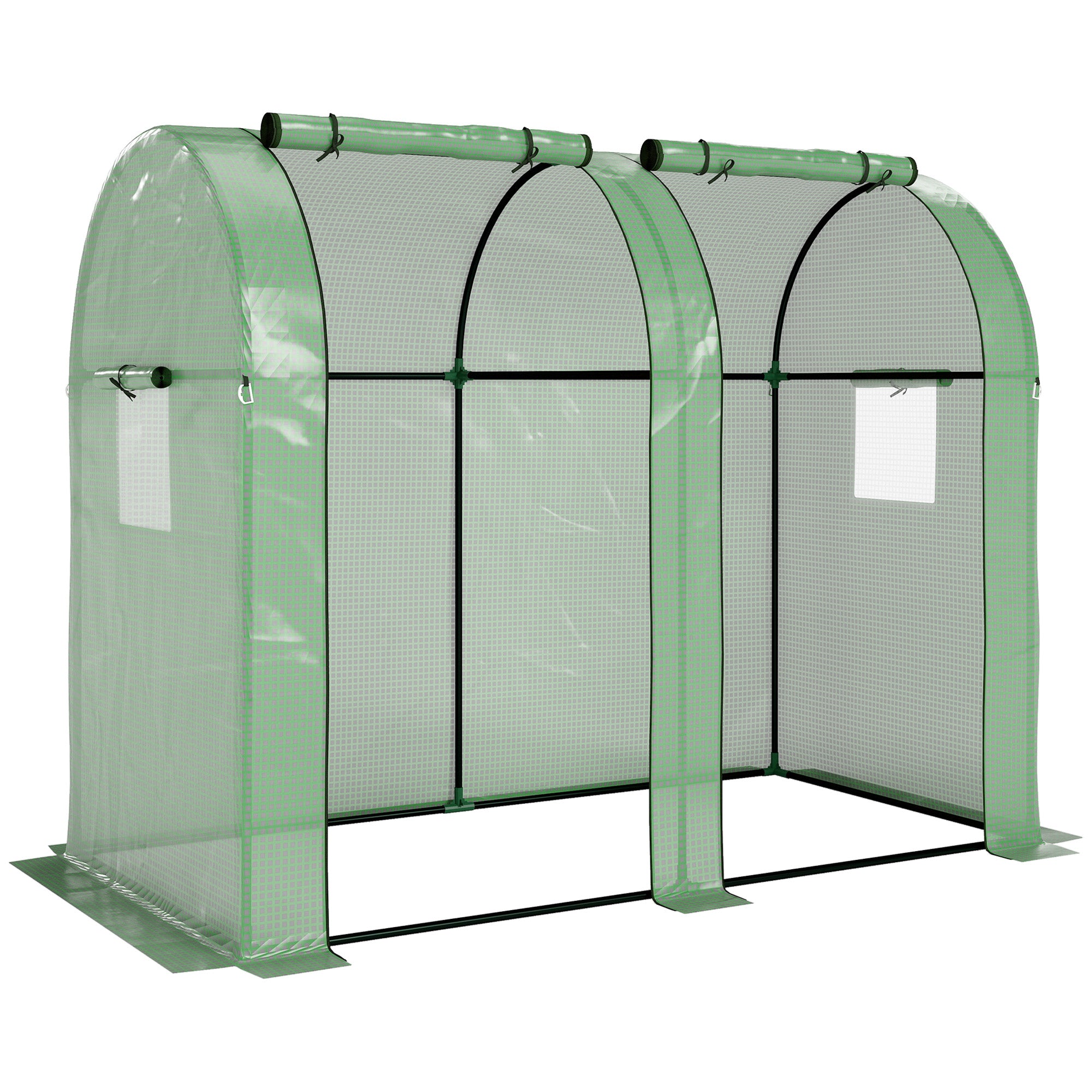 Outsunny Tomato Greenhouse, Garden Growhouse with 2 Roll-up Doors and 4 Mesh Windows, Portable Indoor Outdoor Green House, 185 x 94 x 150cm, Green