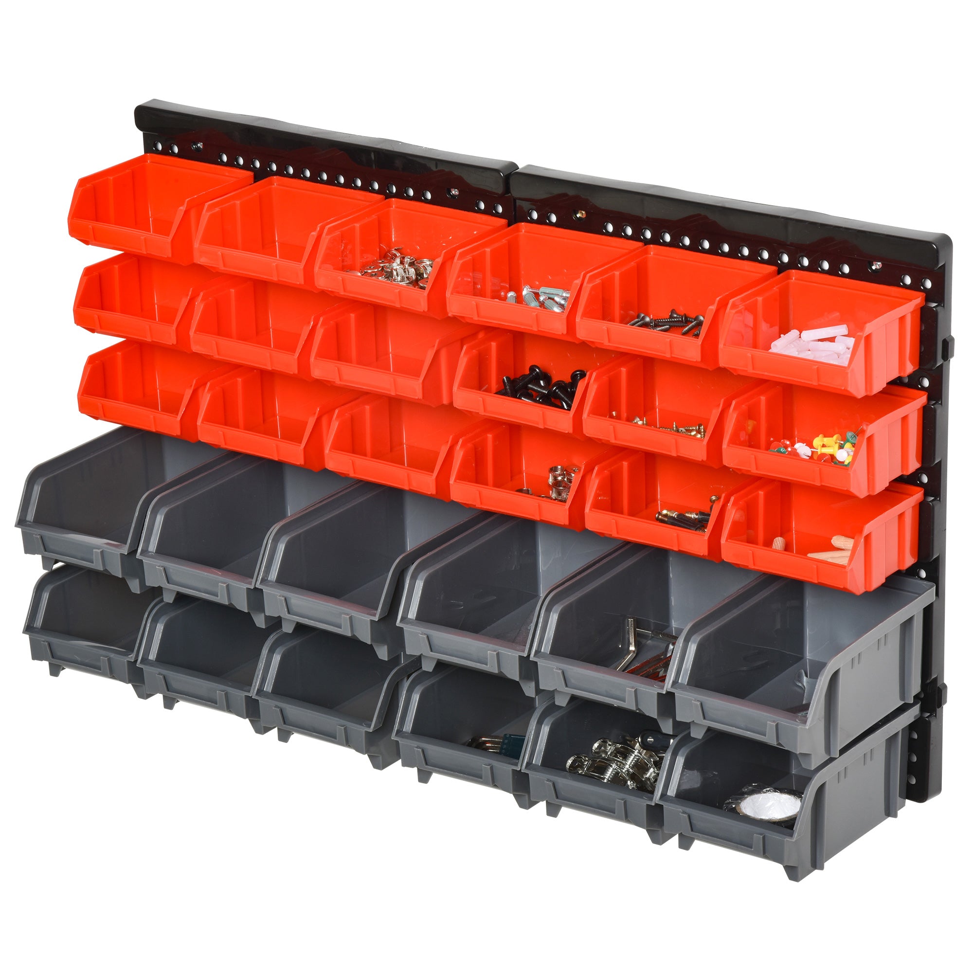 DURHAND 30 Cubbie On-Wall Storage Board Tool Screw Organiser Garage Workshop DIY Container w/ Screw Kit Tool Equipment Tidy - North Peak Garden Furniture