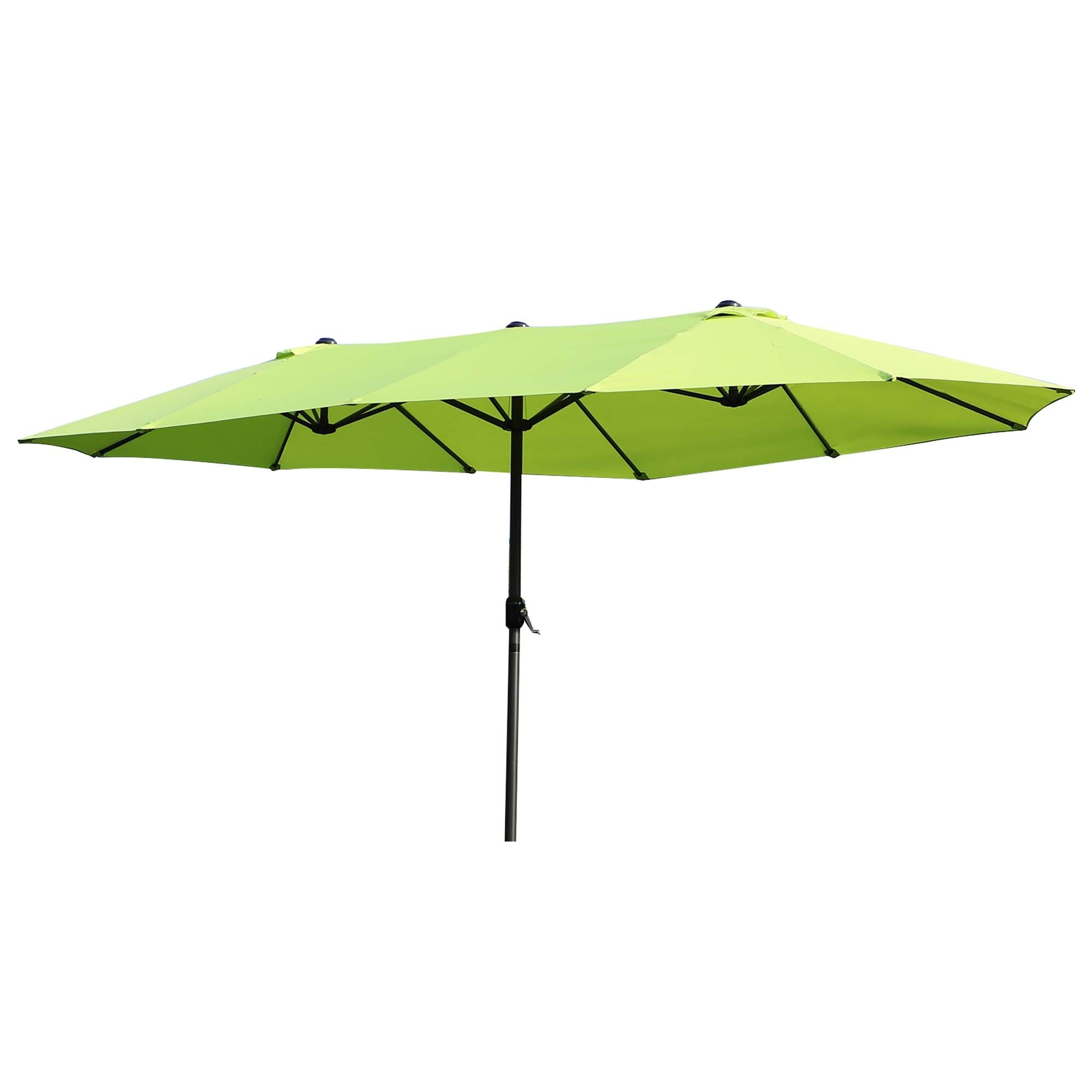 Outsunny Double-side Umbrella Parasol, Φ2.7x4.6Wx2.4H m-Grass Green - North Peak Garden Furniture