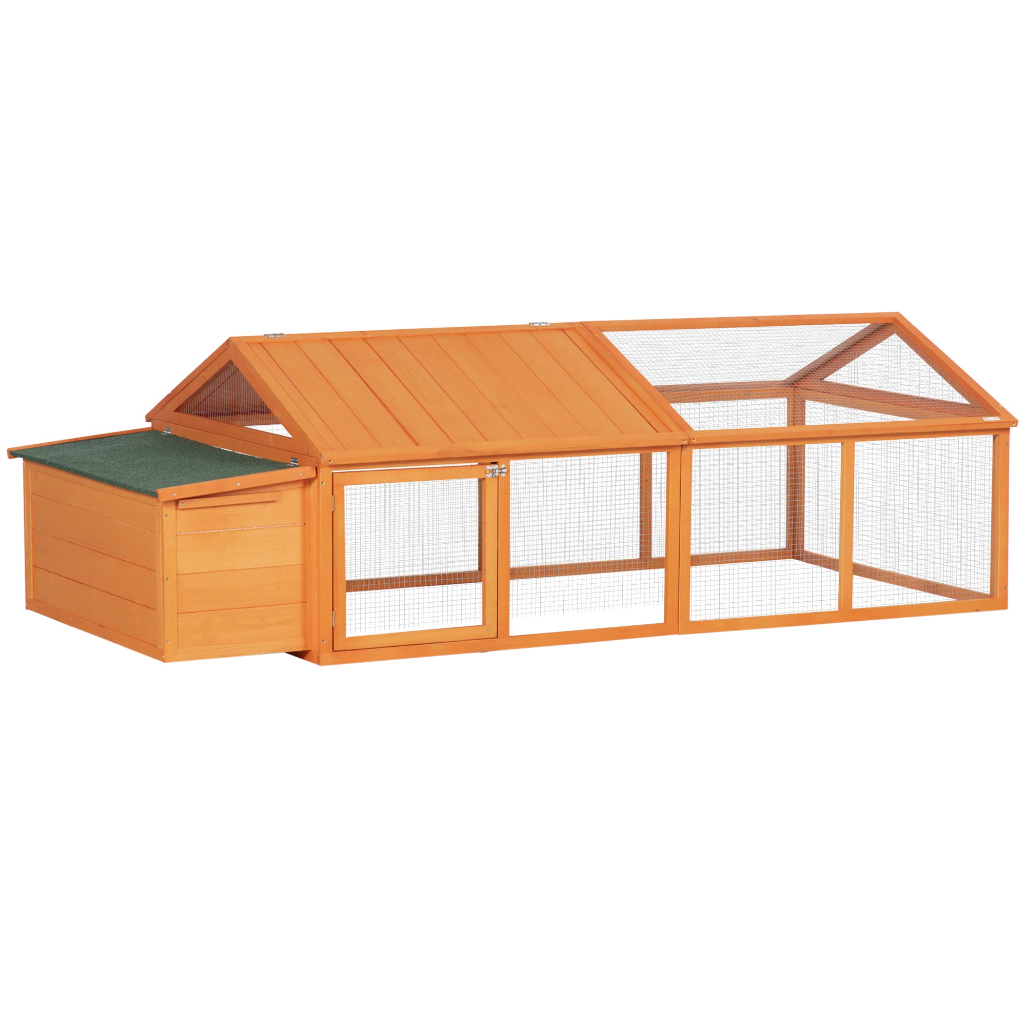 PawHut Wooden Chicken Coop with Nesting Box, Openable Roof, for 4-8 Chickens - North Peak Garden Furniture