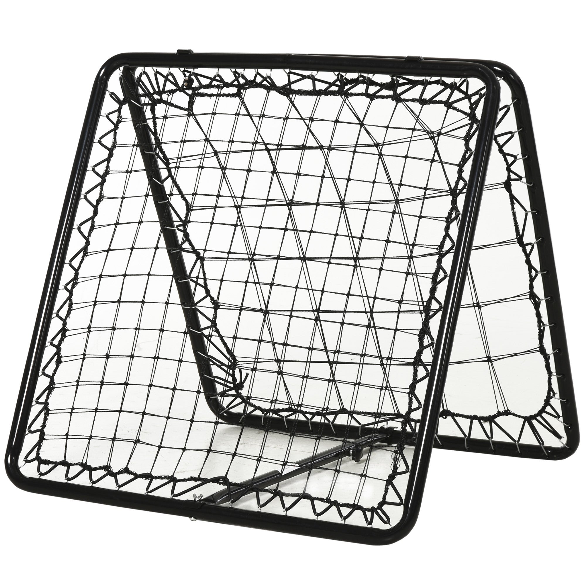 HOMCOM Angle Adjustable Double Sided Rebounder Net Training Aid Target Soccer Goal Kickback For Football, Baseball, Basketball - 75L x 75W cm - North Peak Garden Furniture