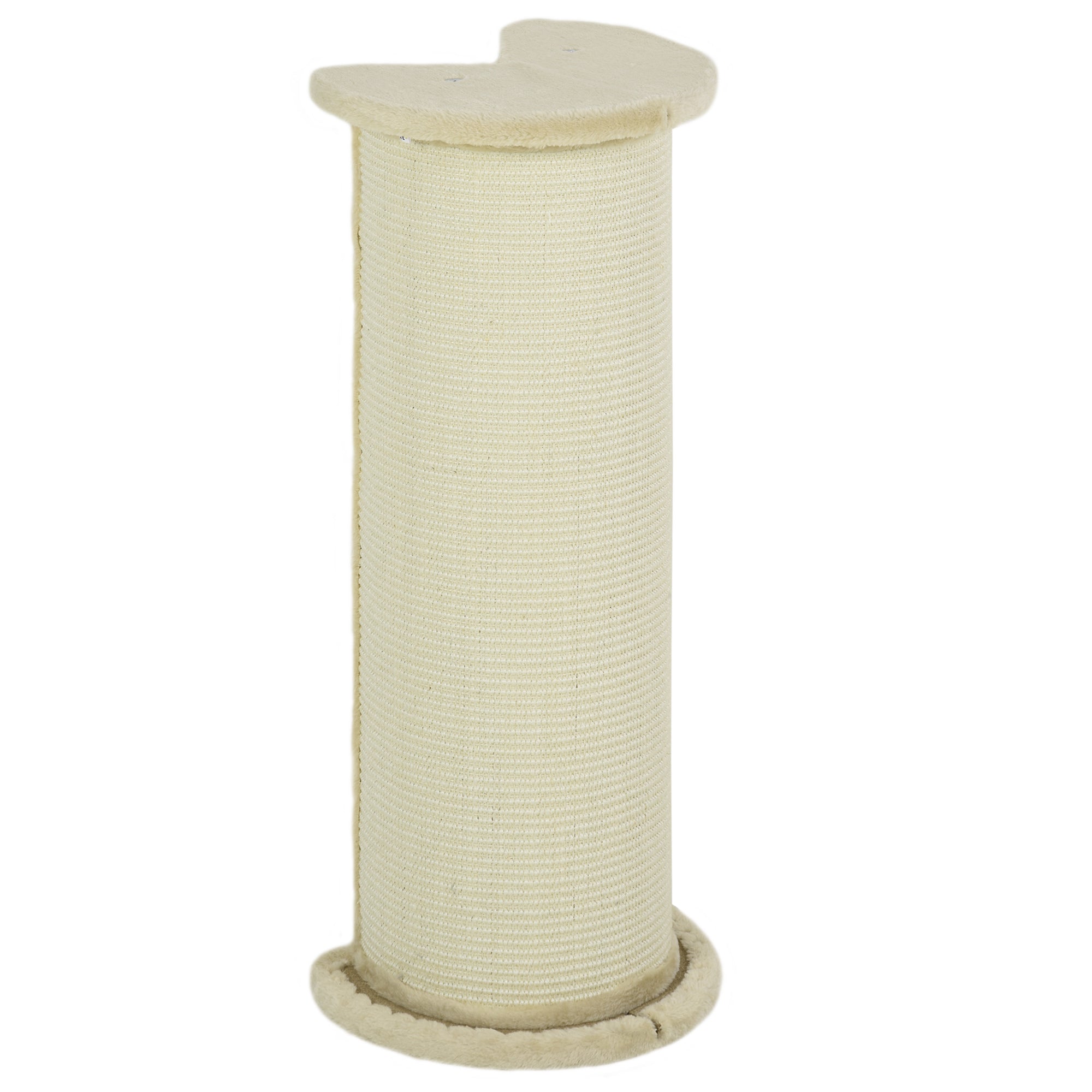 PawHut 85cm Tall Cat Scratching Post, with Sisal Rope, Soft Plush, Anti Tip - Beige - North Peak Garden Furniture
