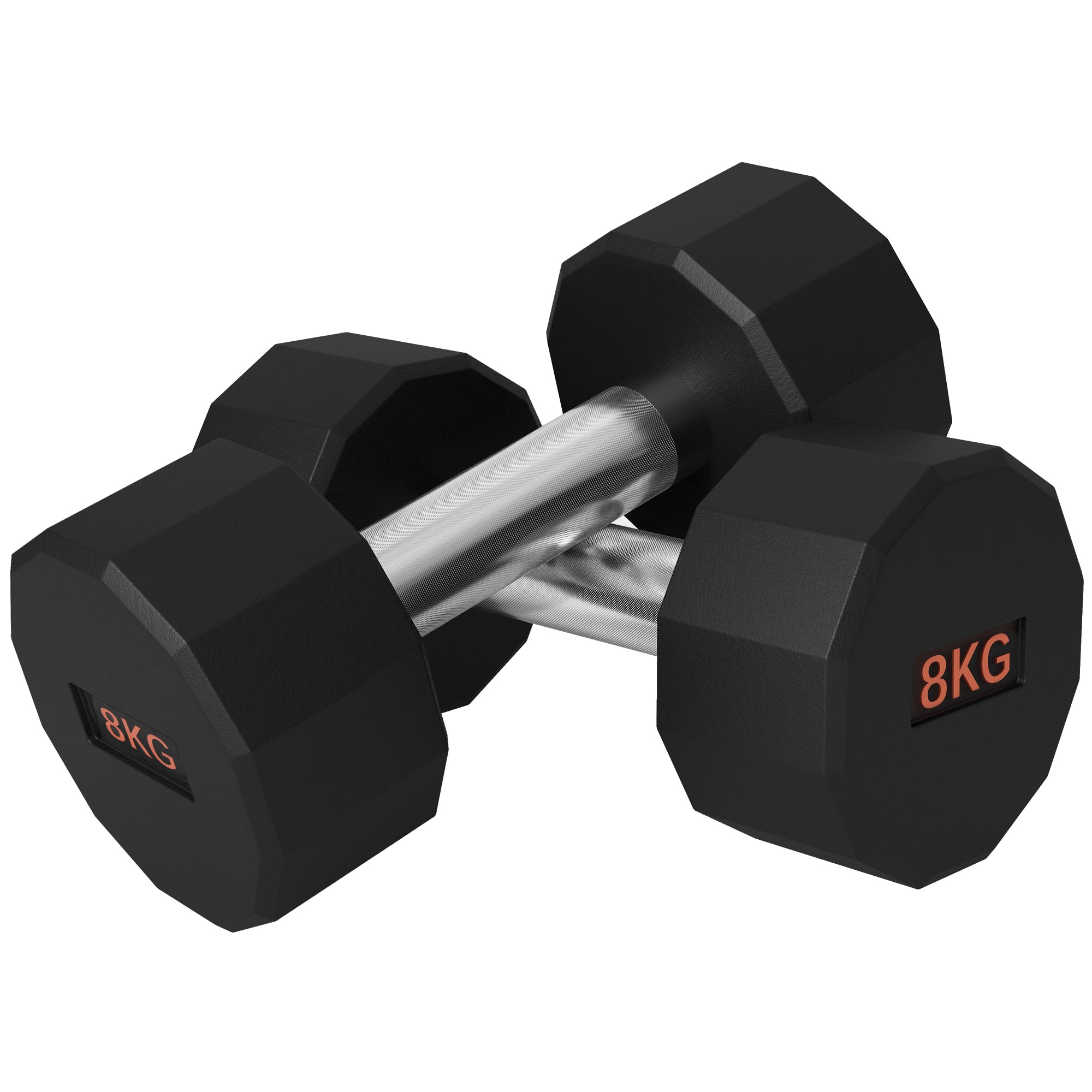 SPORTNOW 2 x 8kg Dumbbells Weights Set with 12-Sided Shape and Non-Slip Grip for Men Women Home Gym Workout - North Peak Garden Furniture