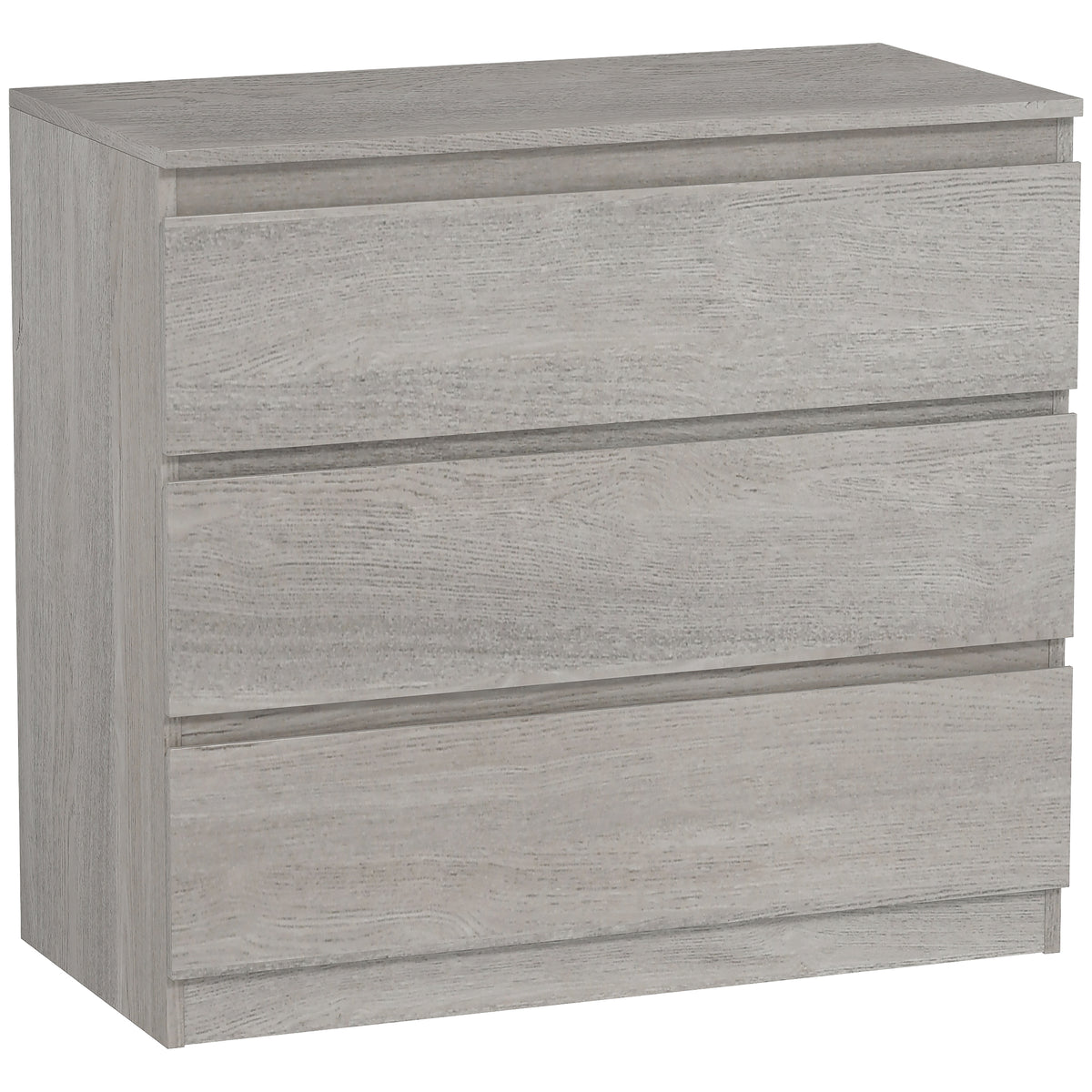 HOMCOM Chest of Three Drawers - Grey Wood Effect