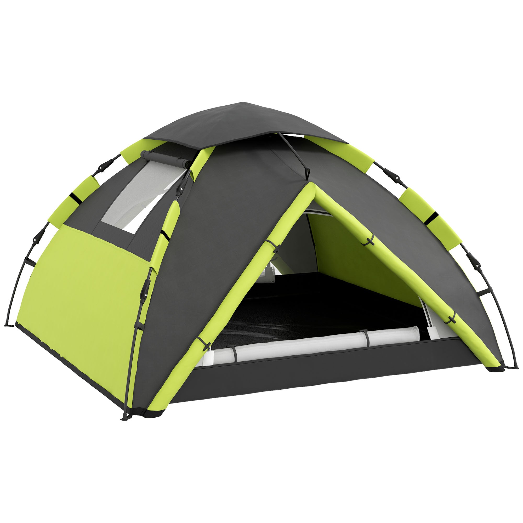 Outsunny Two-Man One Room Camping Tent, with Accessories - Green - North Peak Garden Furniture