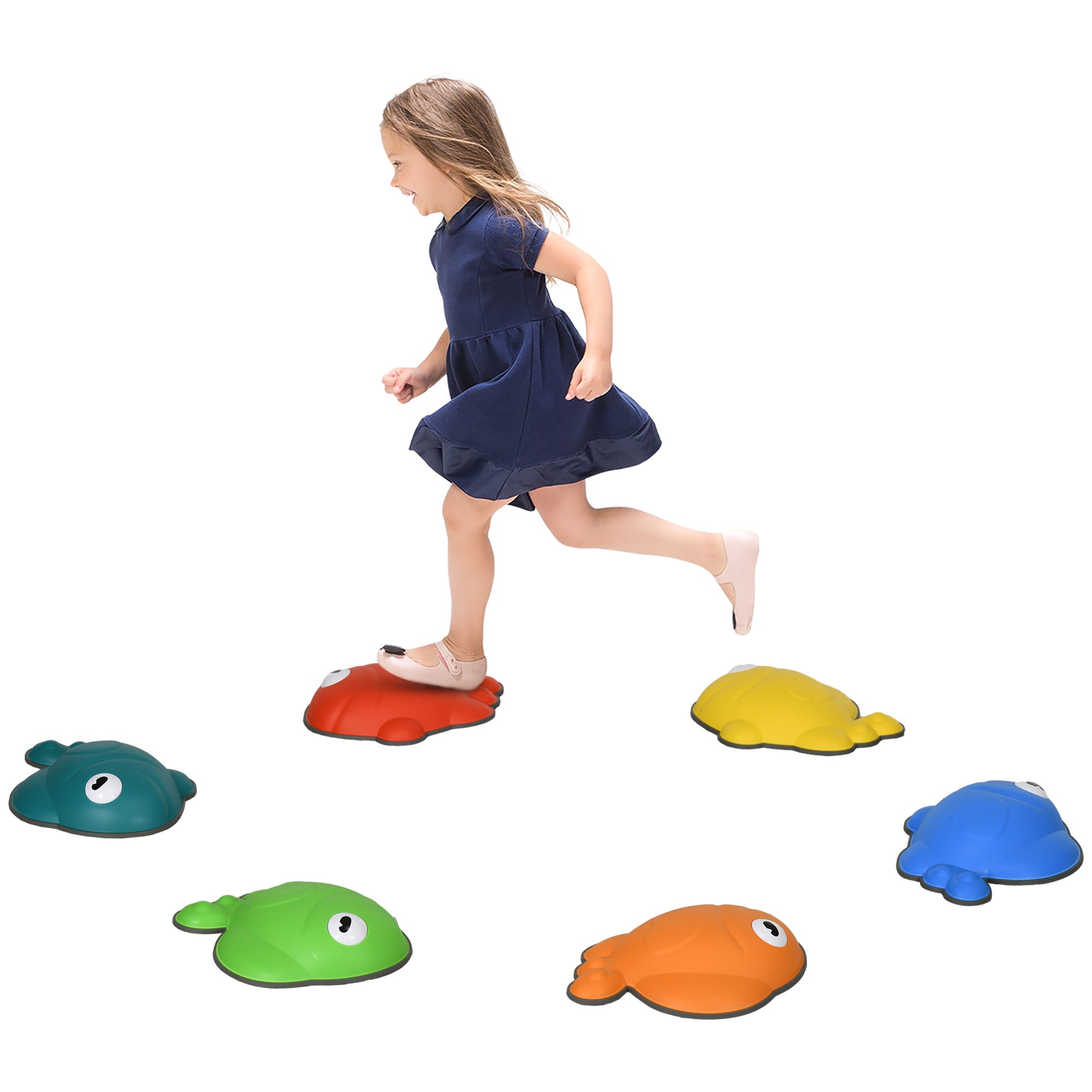 AIYAPLAY 6 Pcs Balance Stepping Stones Kids for Sensory with Non-slip Edge, Stackable Outdoor Indoor Obstacle Course - North Peak Garden Furniture