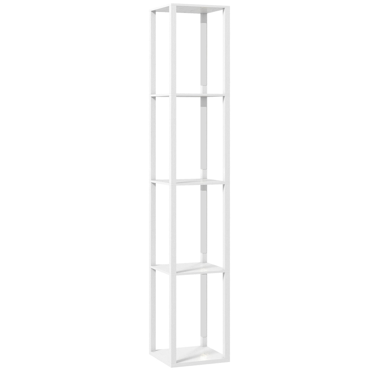 HOMCOM Floor Lamp with Shelves and 3 Brightness Levels - White