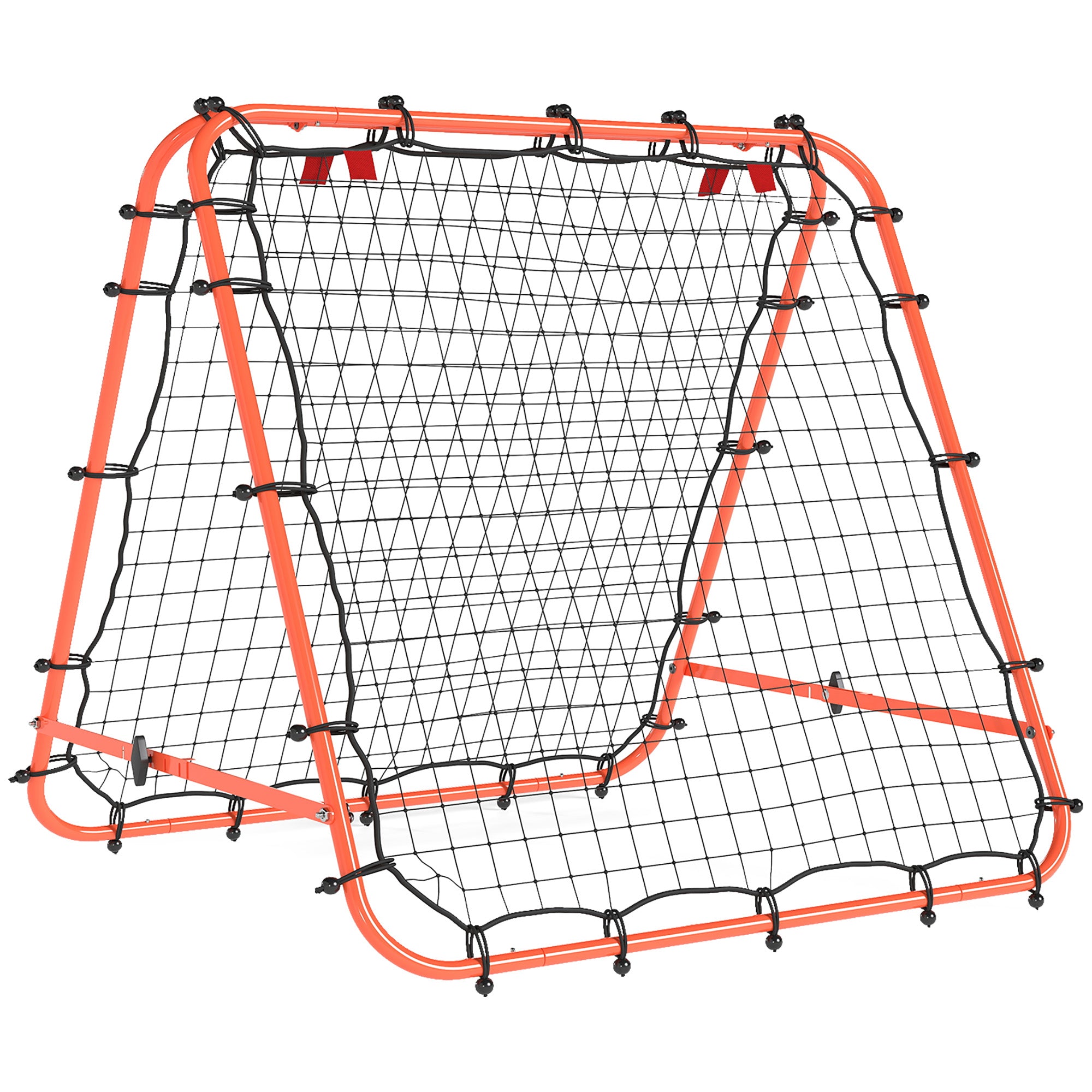 HOMCOM Double Sided Football Rebounder Net, Football Rebound Goal with Five Adjustable Angles, Orange - North Peak Garden Furniture