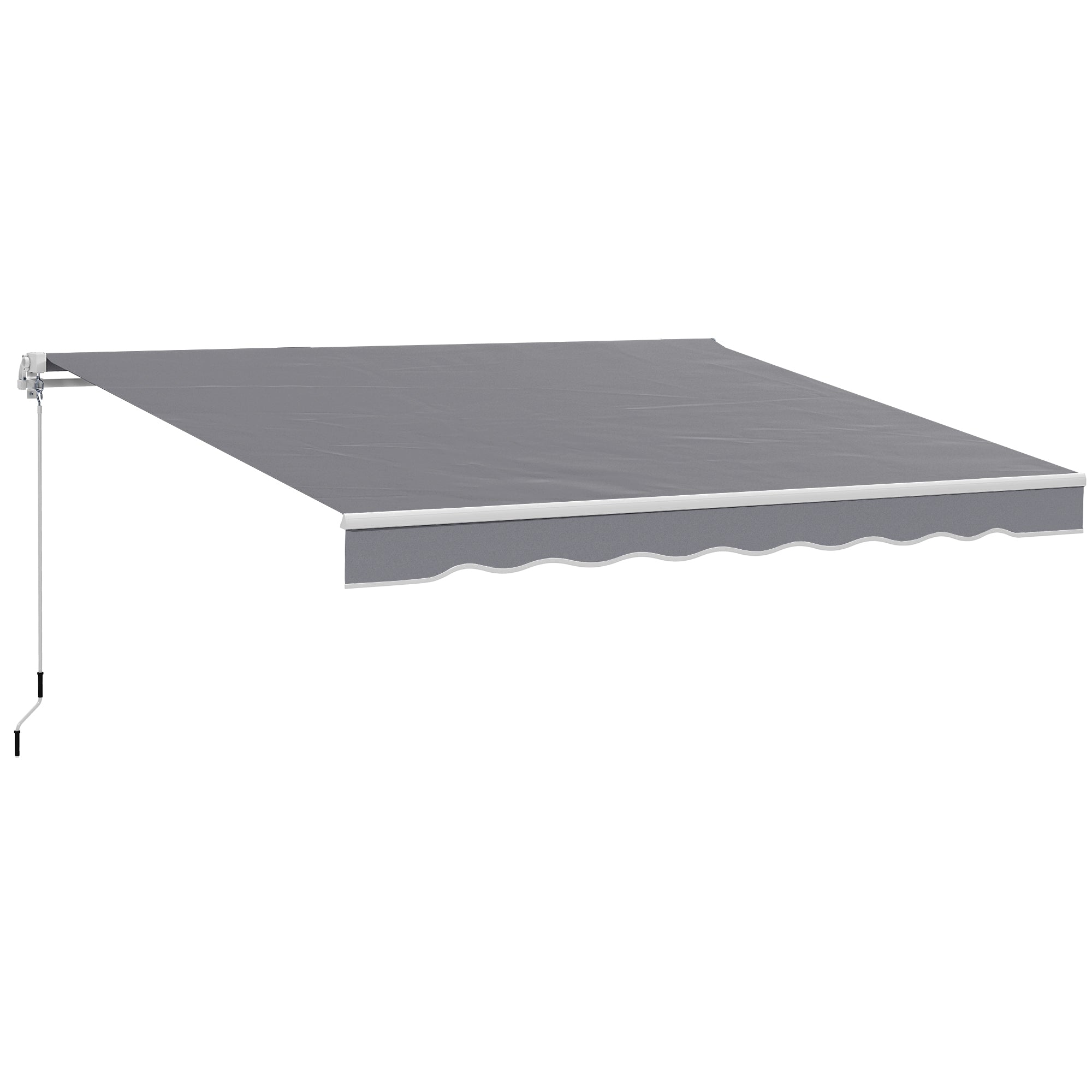 Outsunny 2 x 2.5m Manual Retractable Awning - Dark Grey - North Peak Garden Furniture