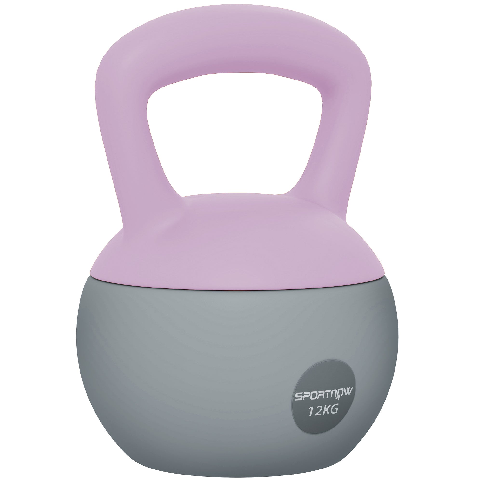 SPORTNOW 12KG Soft Kettlebell, Kettlebell with Non-Slip Handle for Home Gym, Weight Lifting, Strength Training, Purple/Grey - North Peak Garden Furniture