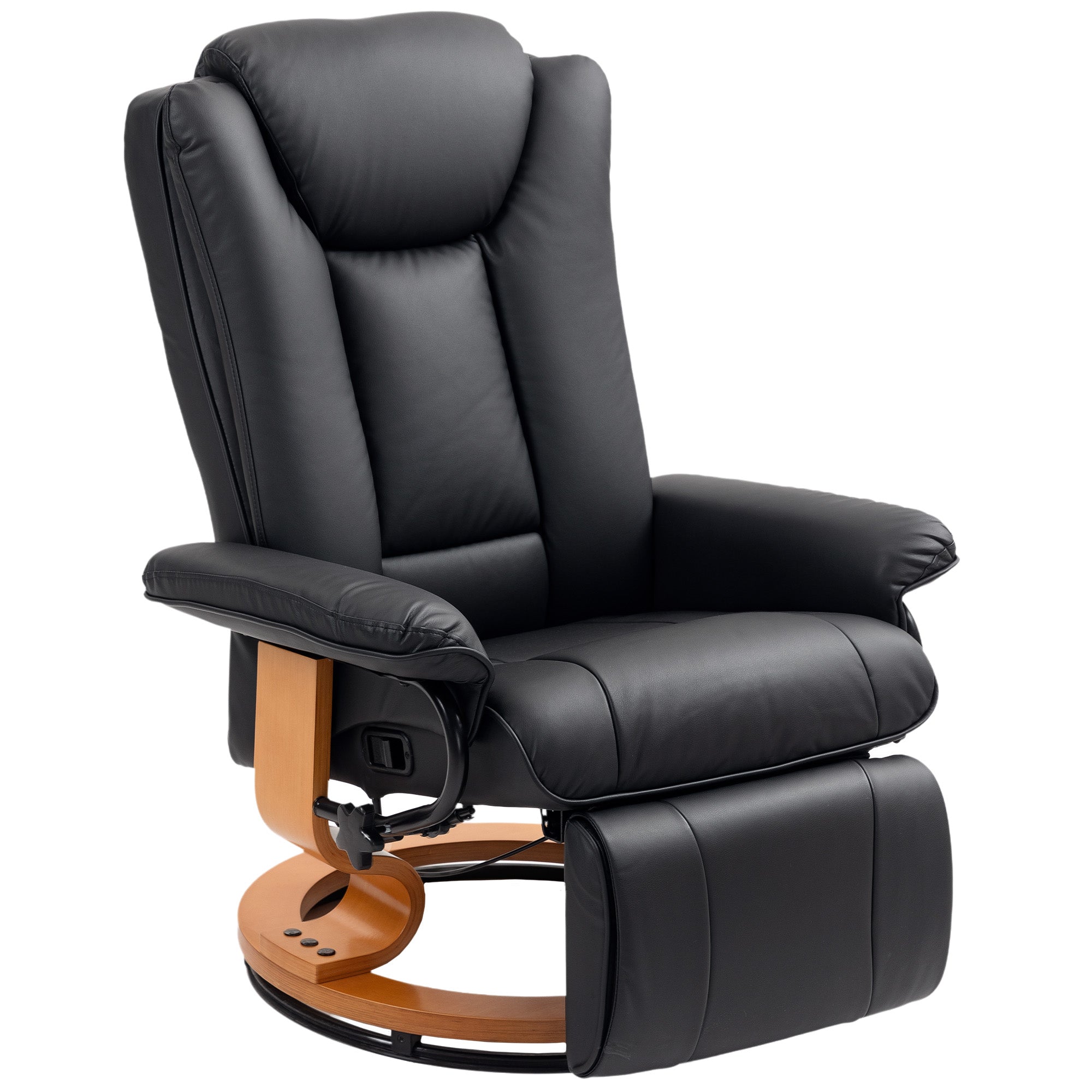 HOMCOM Faux Leather Recliner Chair - Black - North Peak Garden Furniture