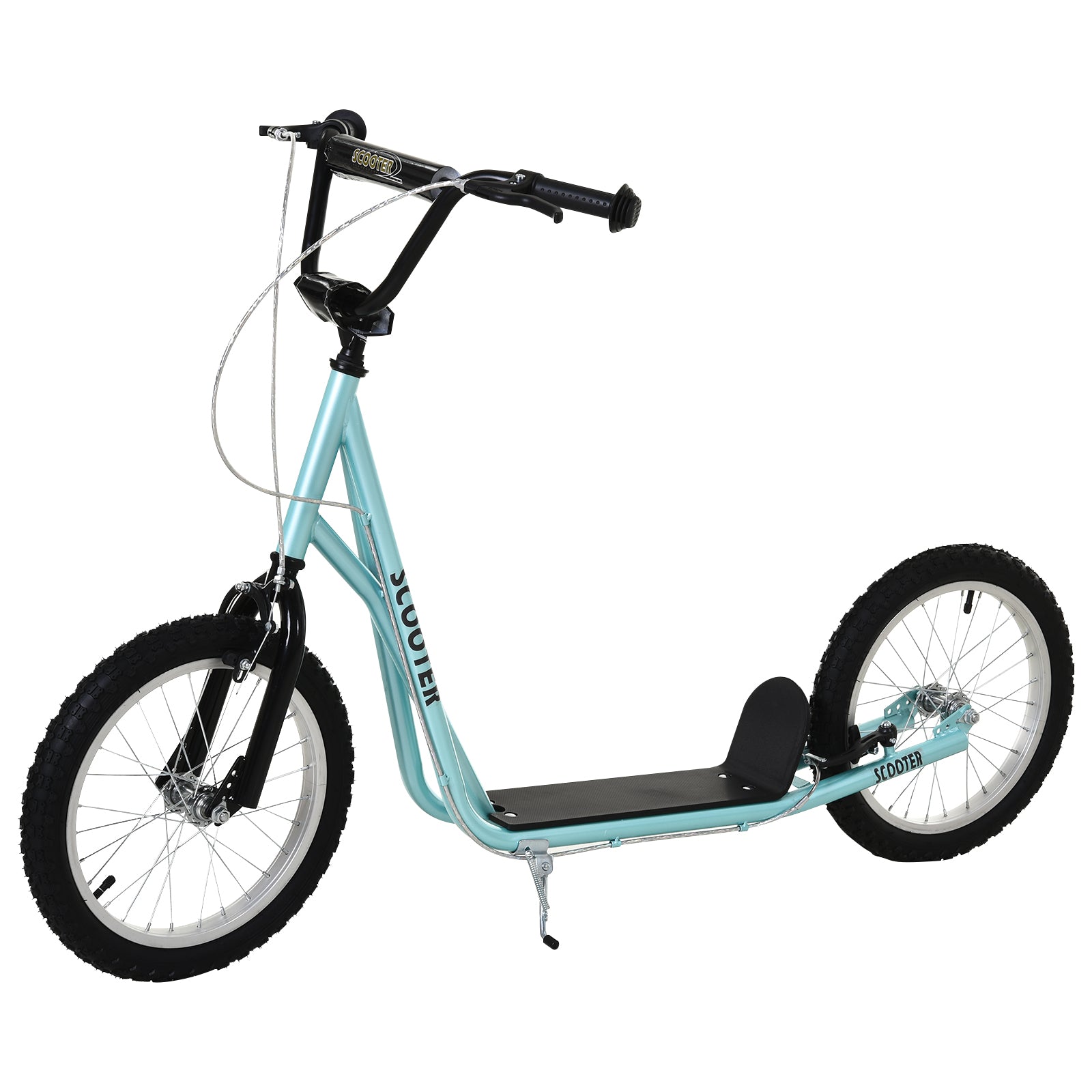 HOMCOM Kick Scooters for Kids with Adjustable Height, Anti-Slip Deck, Dual Brakes, Rubber Tyres, for Boys and Girls Aged 5+ Years Old - Blue - North Peak Garden Furniture