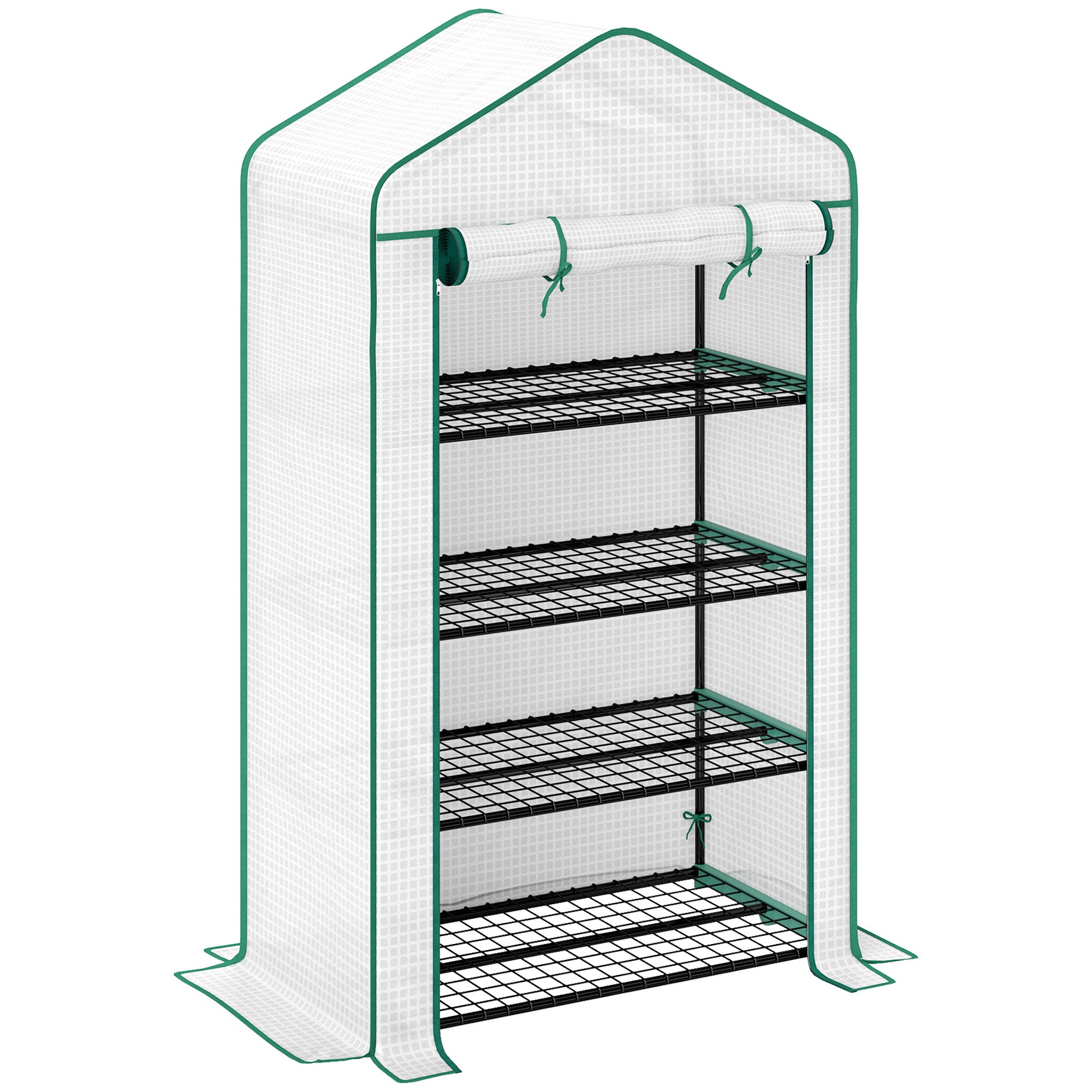 Outsunny Four-Tier Mini Greenhouse, with Reinforced Plastic Cover