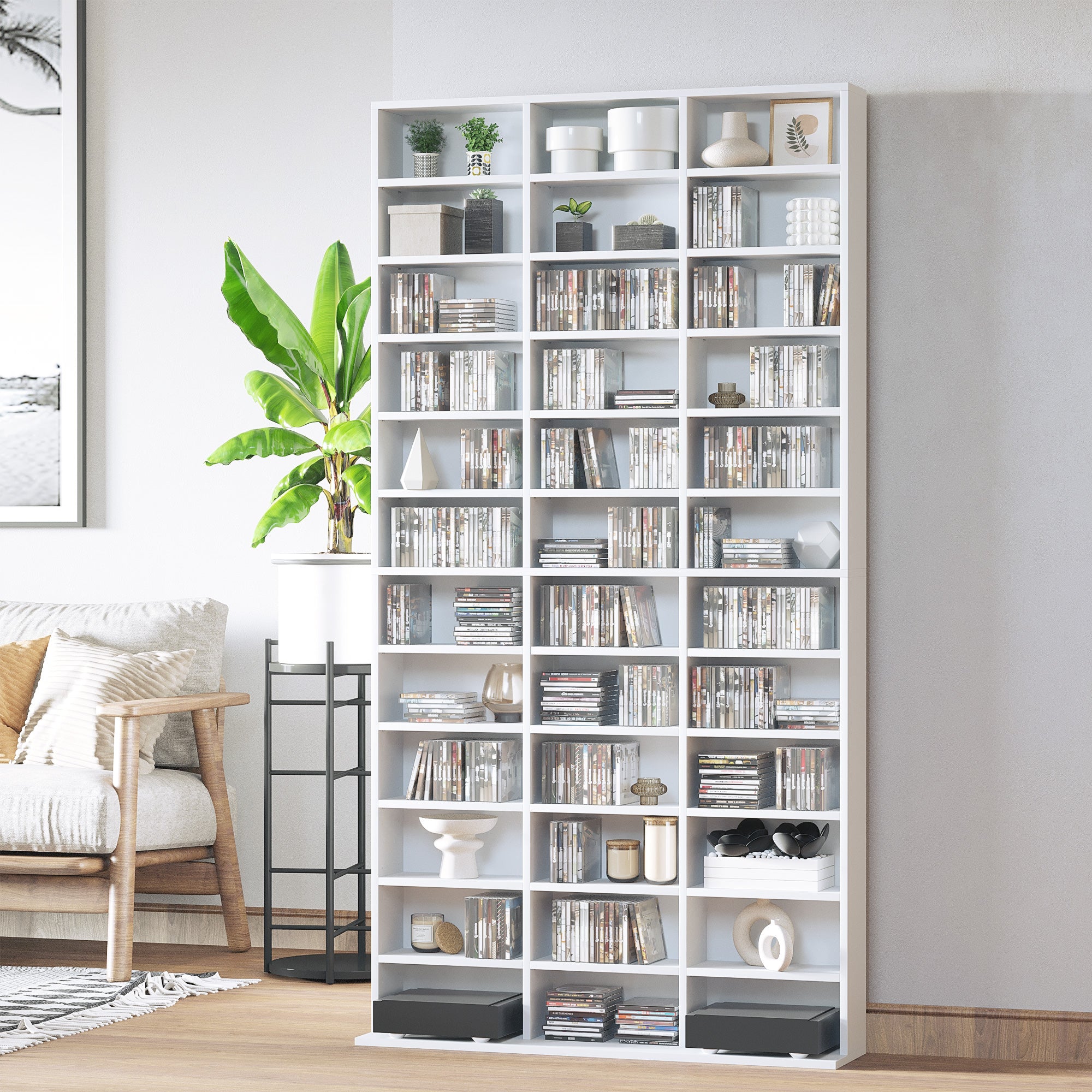 HOMCOM 33 Adjustable Compartment Storage Unit - White - North Peak Garden Furniture
