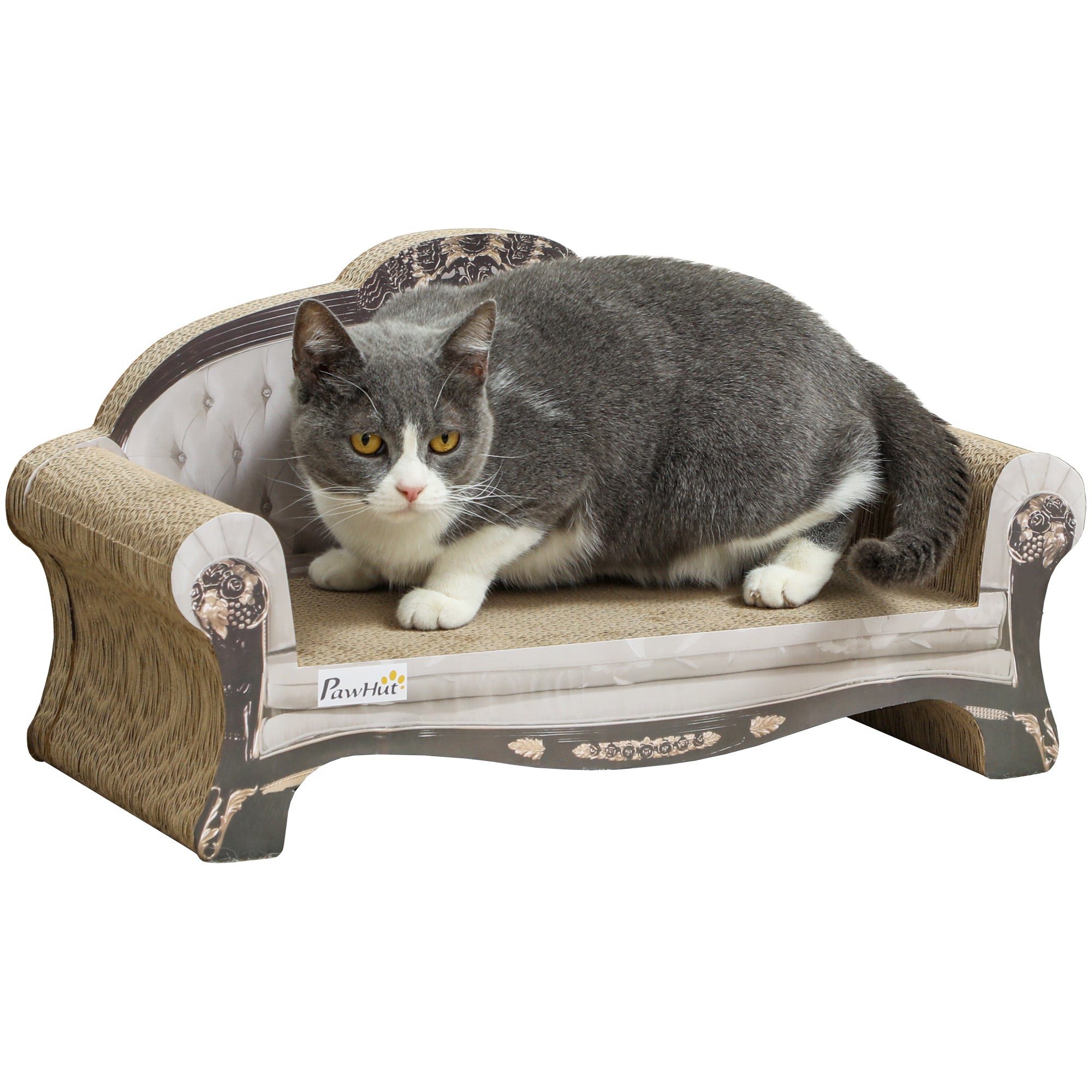 PawHut 2 in 1 Cat Scratcher with Organic Catnip for Indoor Cats, 29.5 x 56 x 26cm, Brown - North Peak Garden Furniture