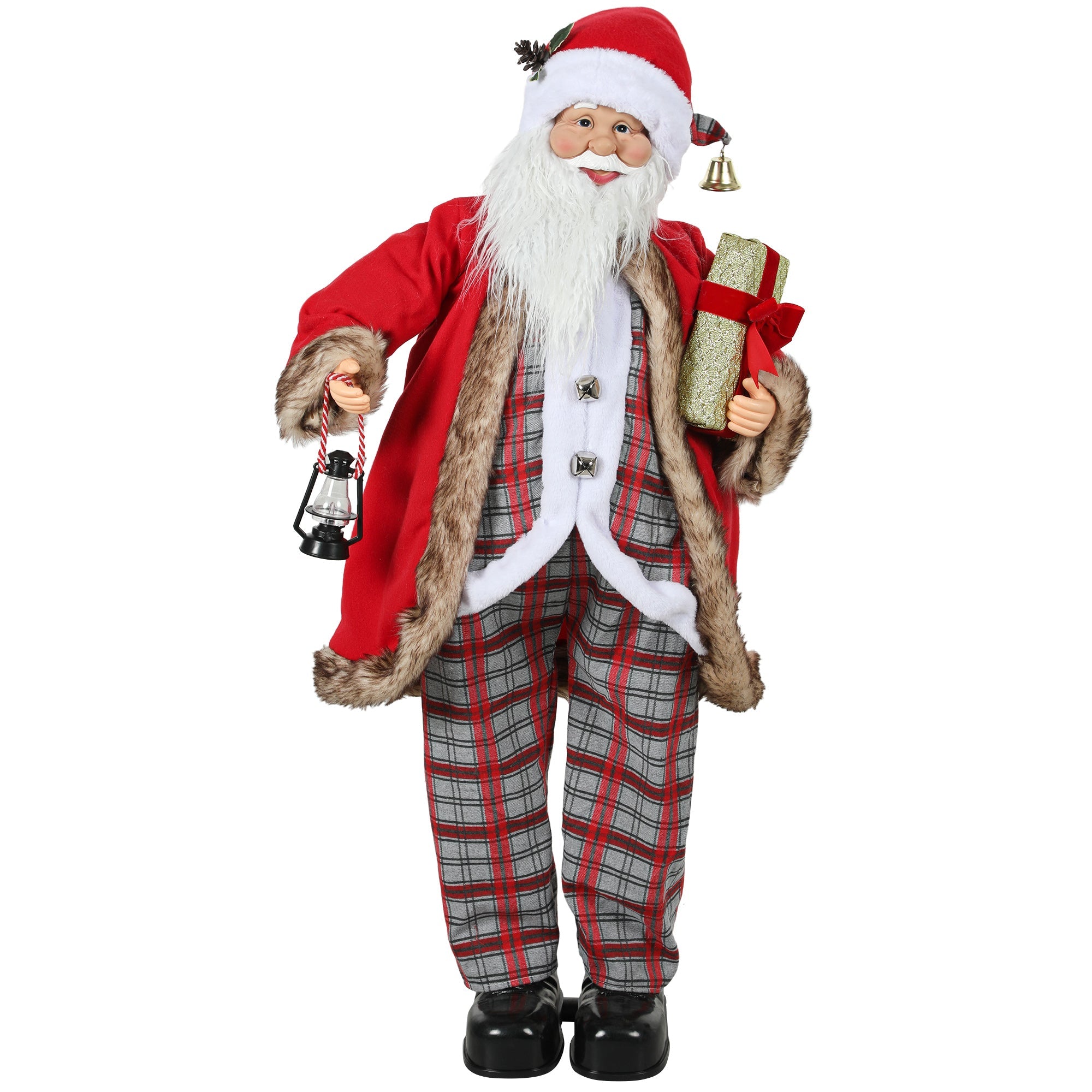 HOMCOM 4'6 Animated Santa Claus Figure, with Sound - Red