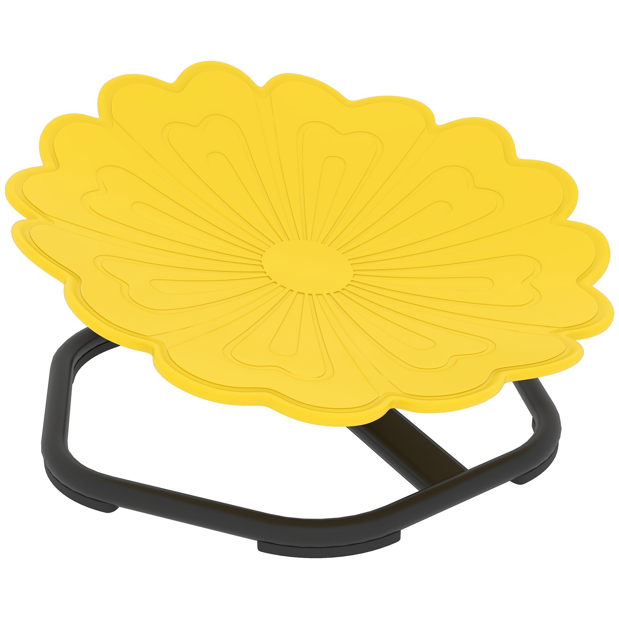 AIYAPLAY Flower-Shaped Sensory Spinning Chair with Non-Slip Base for BalanceCoordination, Yellow