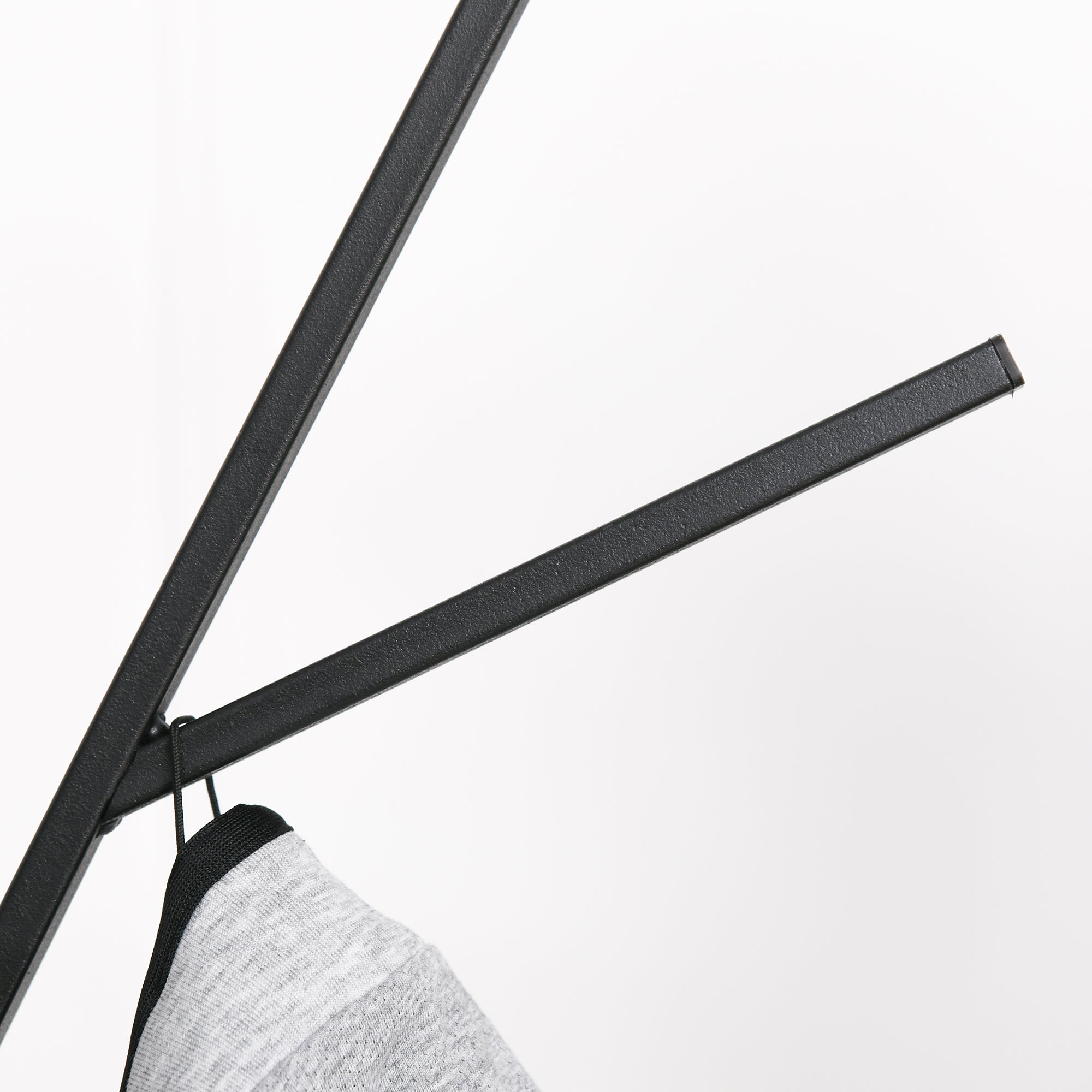 HOMCOM Freestanding Metal Coat Rack Stand 9 Hooks Clothes Tree with 1 Shelf Hat Display Hall Tree Hanger Bag Umbrella Hanging Organiser Black - North Peak Garden Furniture
