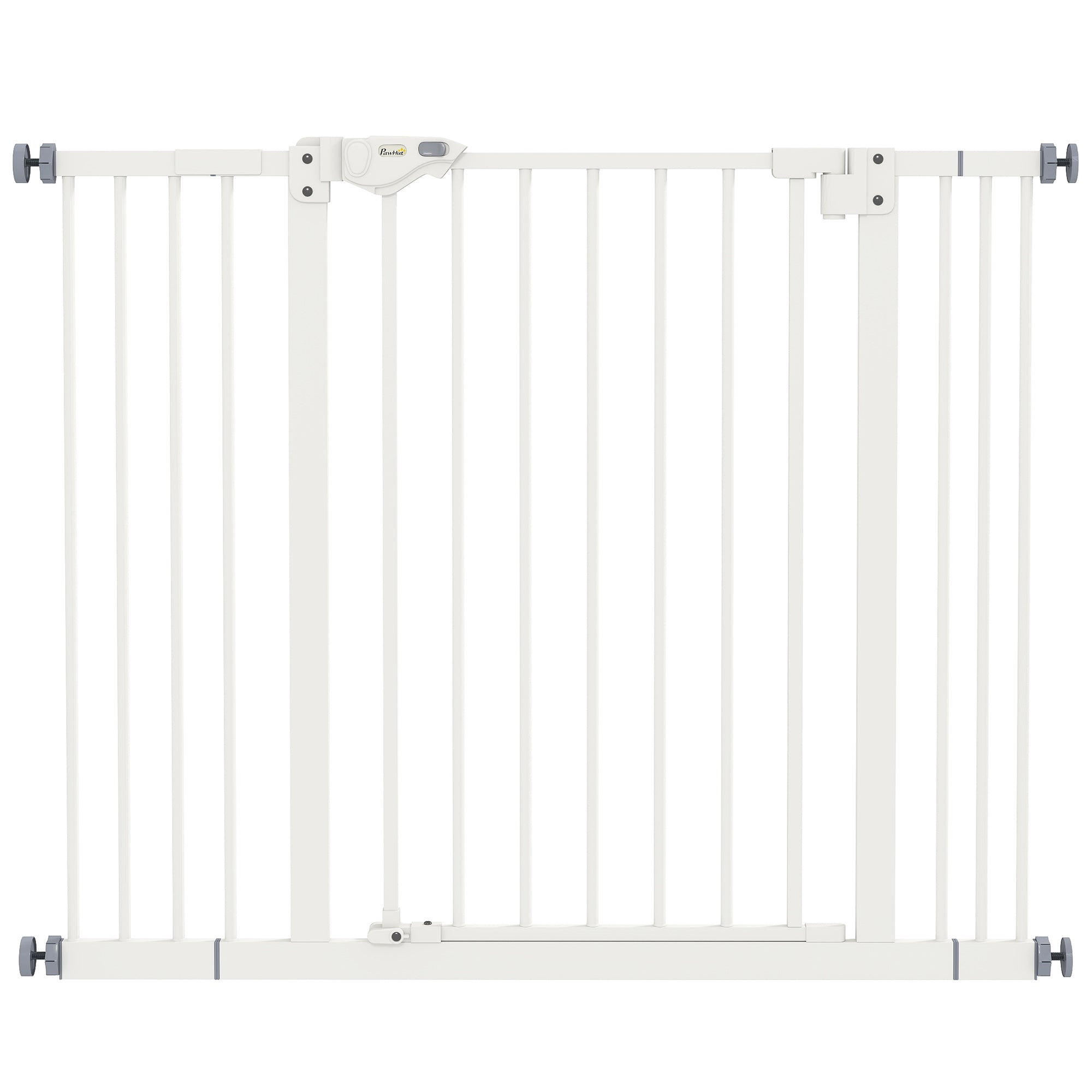 PawHut Metal 74-100cm Wide Adjustable Dog Gate Black - North Peak Garden Furniture