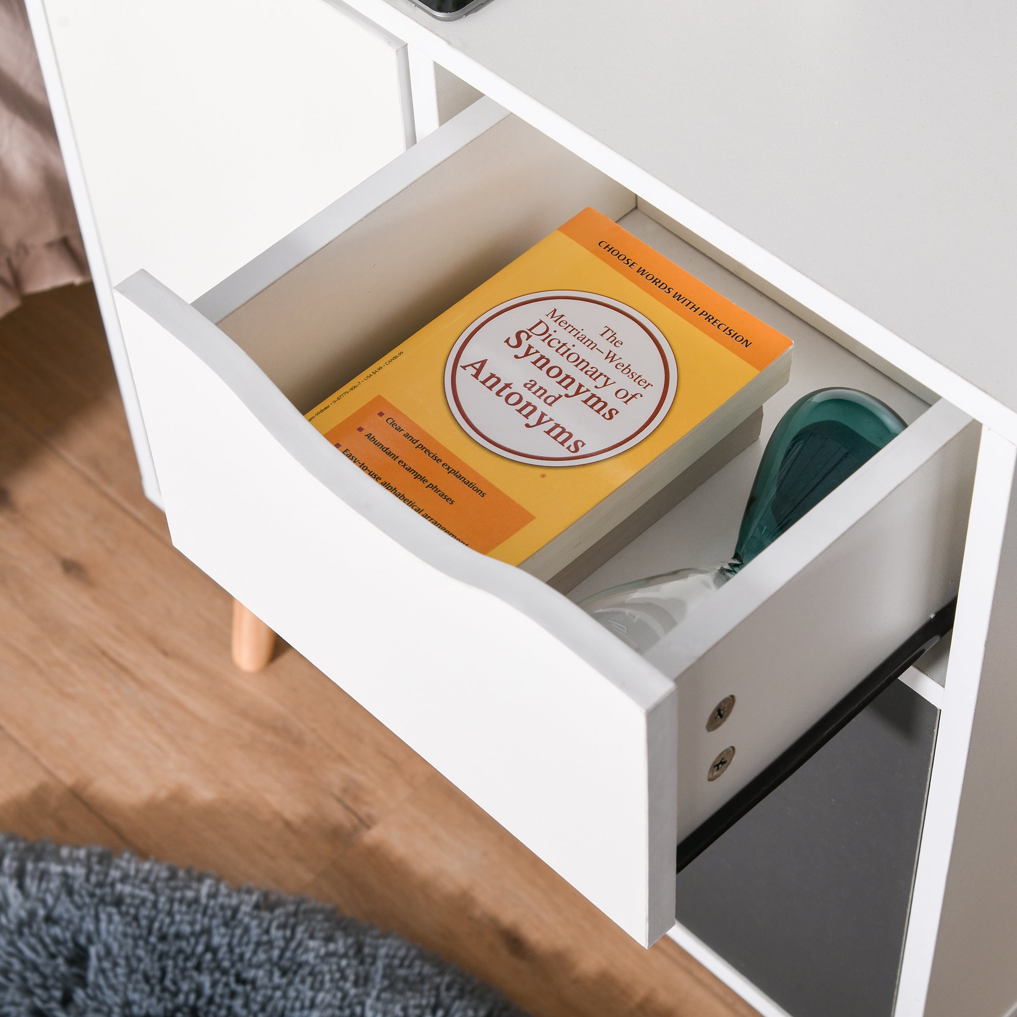 HOMCOM Sideboard Floor Cabinet Storage Cupboard with Drawer for Bedroom, Living Room, Entryway, Grey - North Peak Garden Furniture