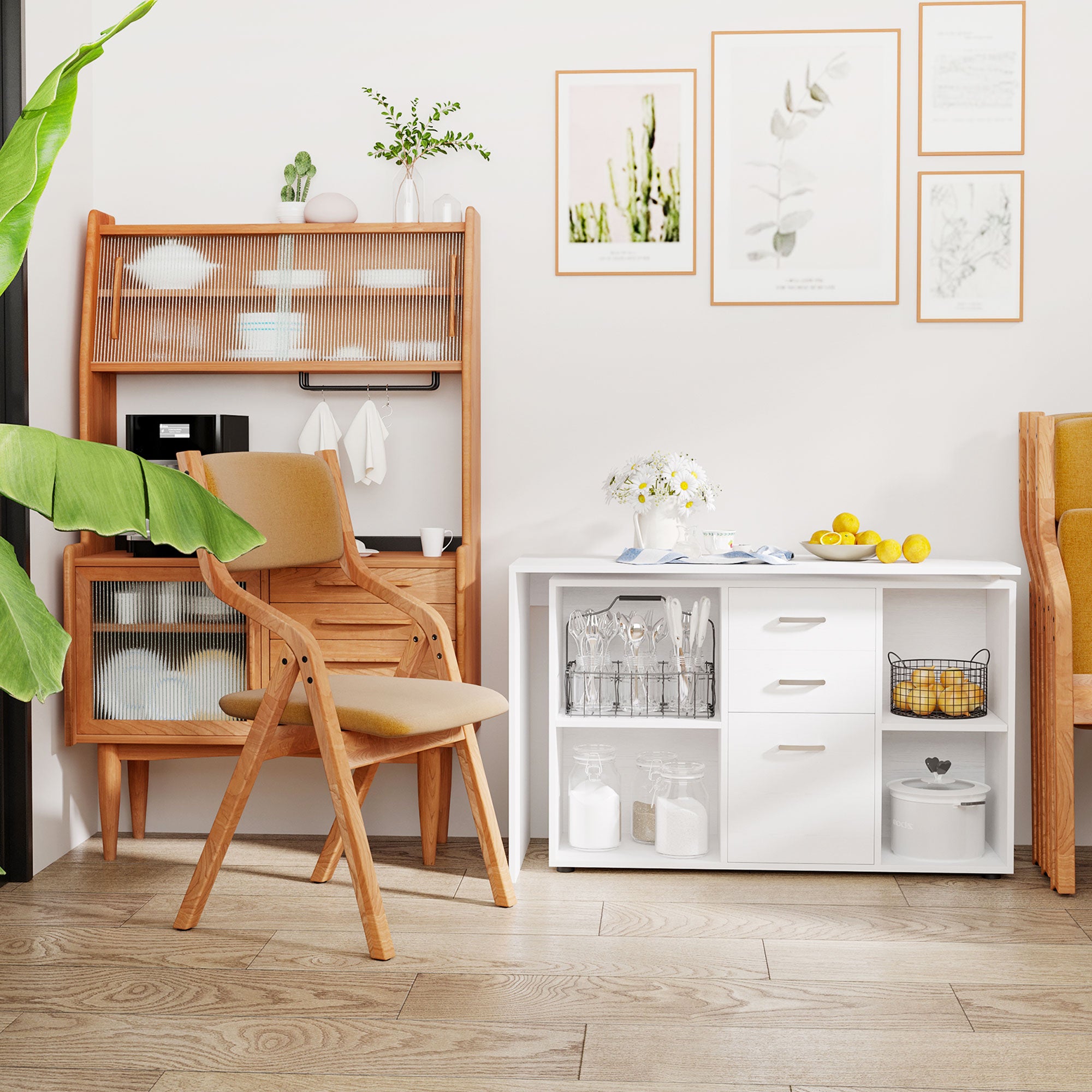 HOMCOM L-Shaped Computer Desk with Storage Compartments, Drawer and Cabinet, Laptop PC Corner Table, Home Office Workstation, 120 x 115 x 76cm, White - North Peak Garden Furniture