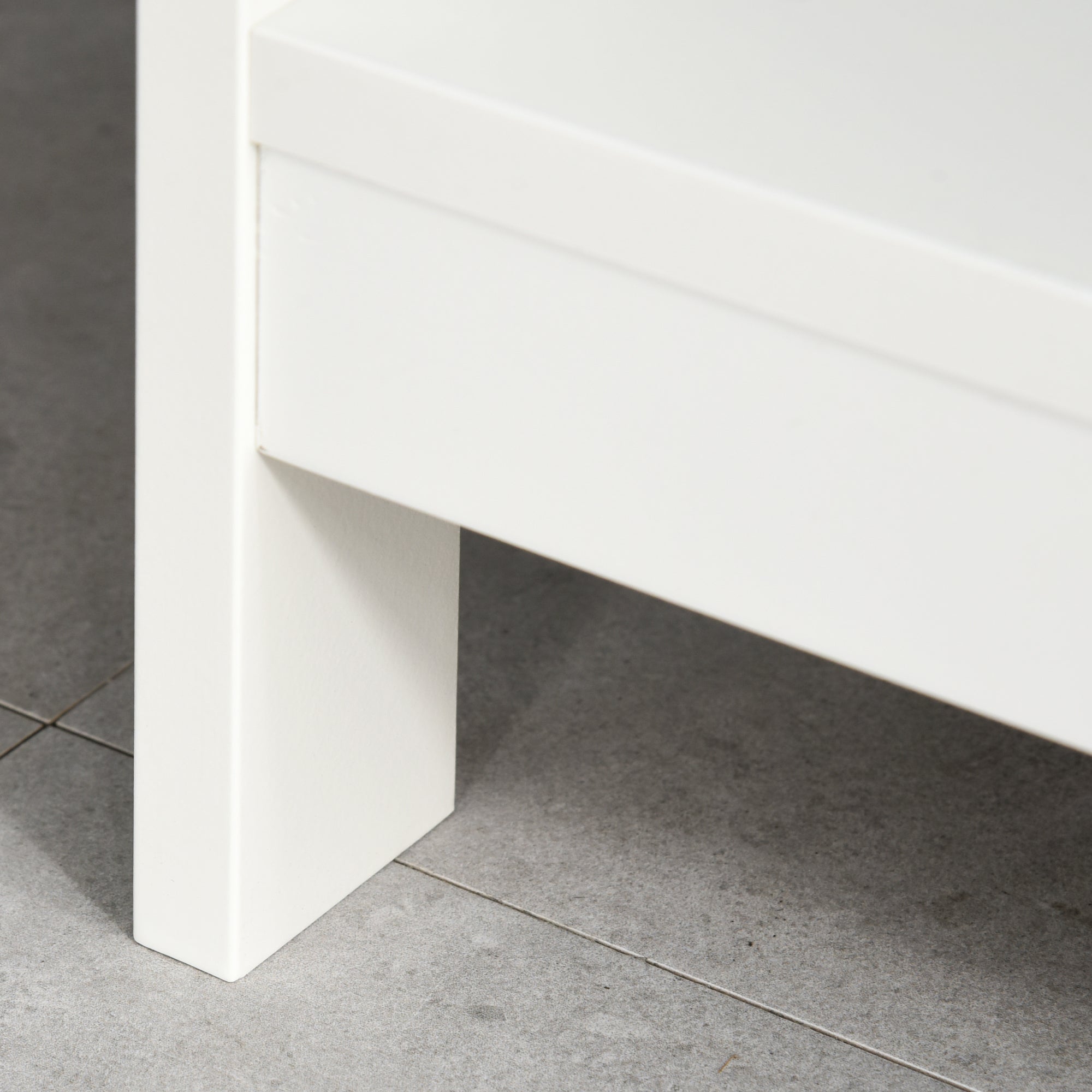 HOMCOM Console Table Side Desk w/ Shelves Drawers Open Top X Support Frame Living Room Hallway Home Office Furniture White - North Peak Garden Furniture