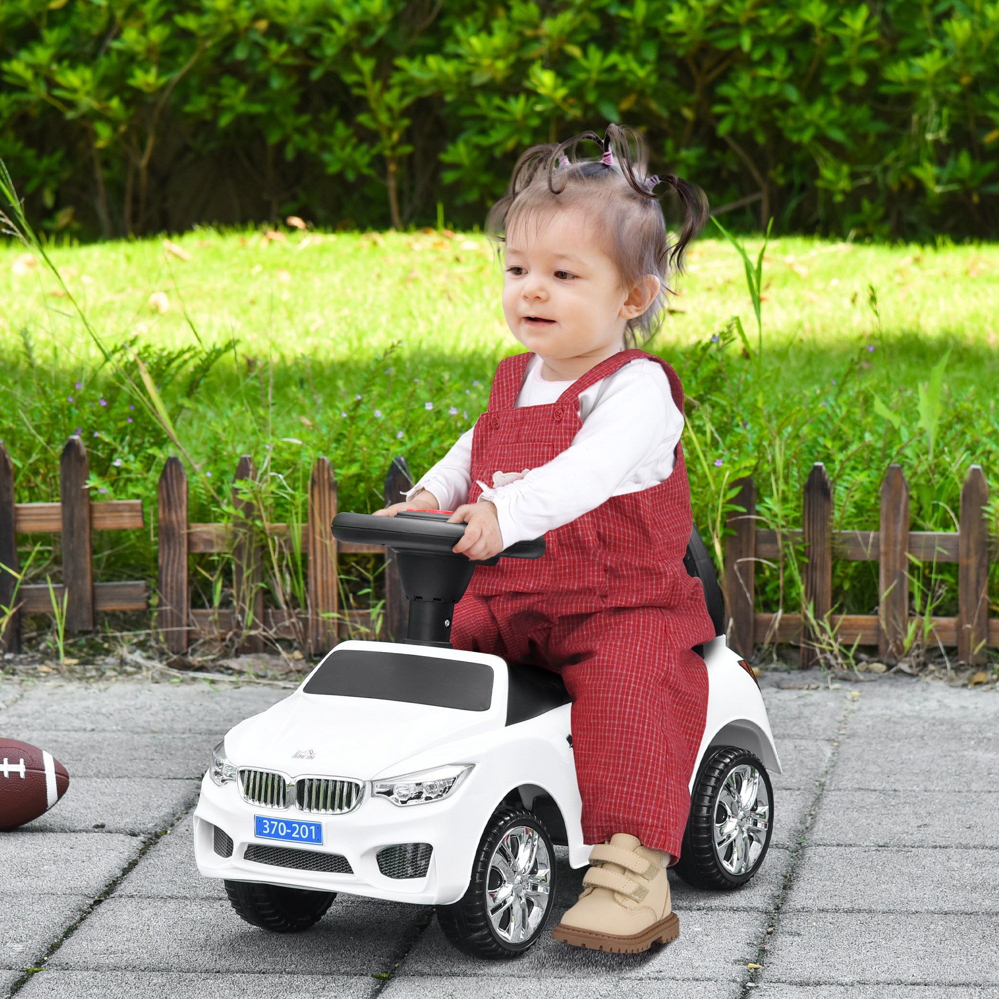 HOMCOM Ride on Car Baby Toddler Walker Foot to Floor Sliding Car Slider White - North Peak Garden Furniture