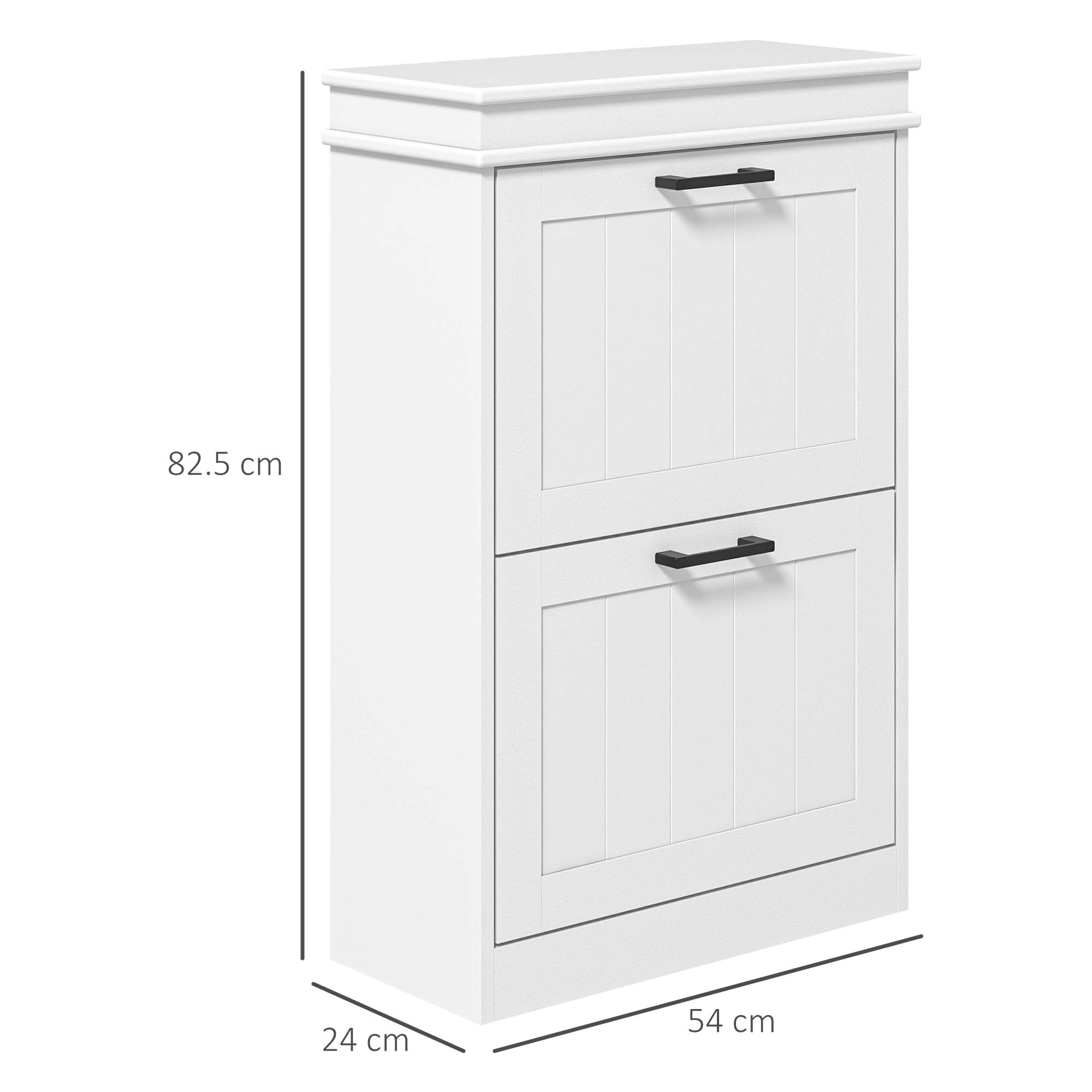 HOMCOM Two-Drawer Minimalistic Shoe Storage Cabinet, for 10 Shoes - North Peak Garden Furniture