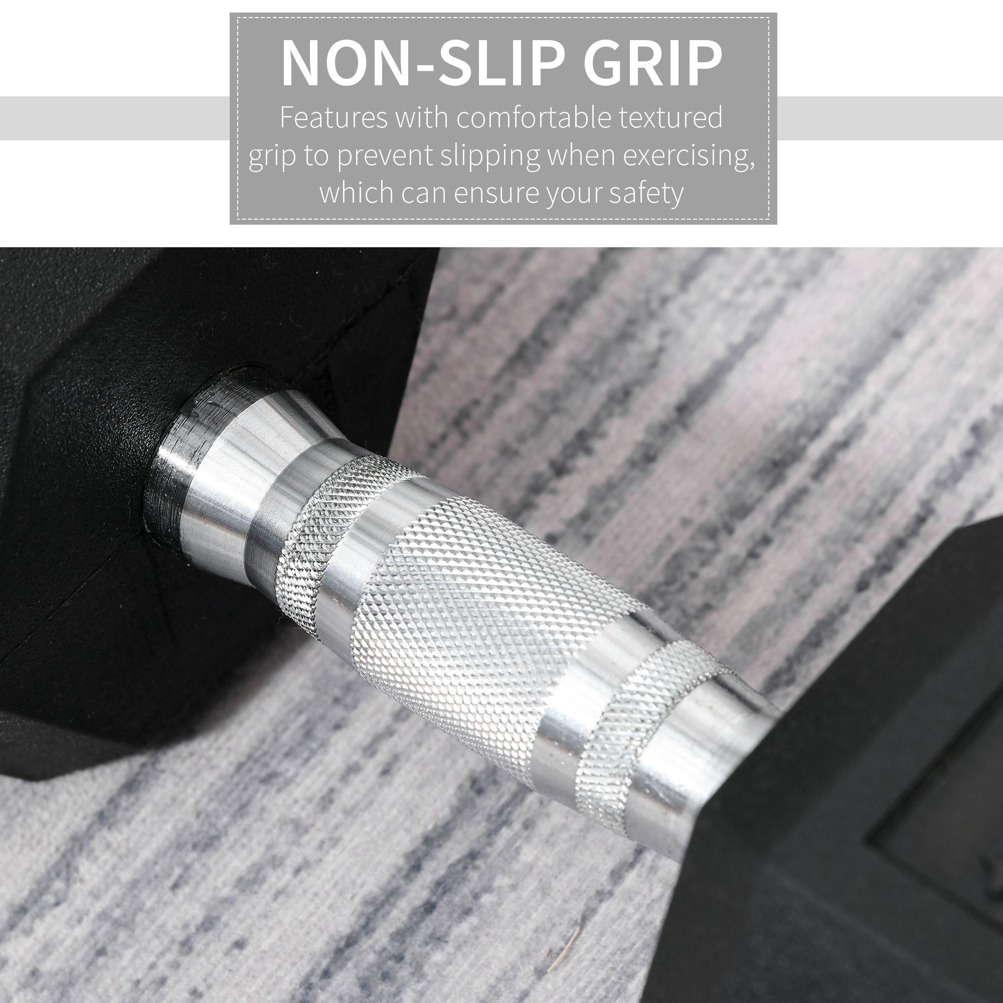 HOMCOM 2x15kg Rubber Hex Dumbbell Portable Hand Weights Dumbbell Home Gym Workout Fitness Hand Dumbbell - North Peak Garden Furniture