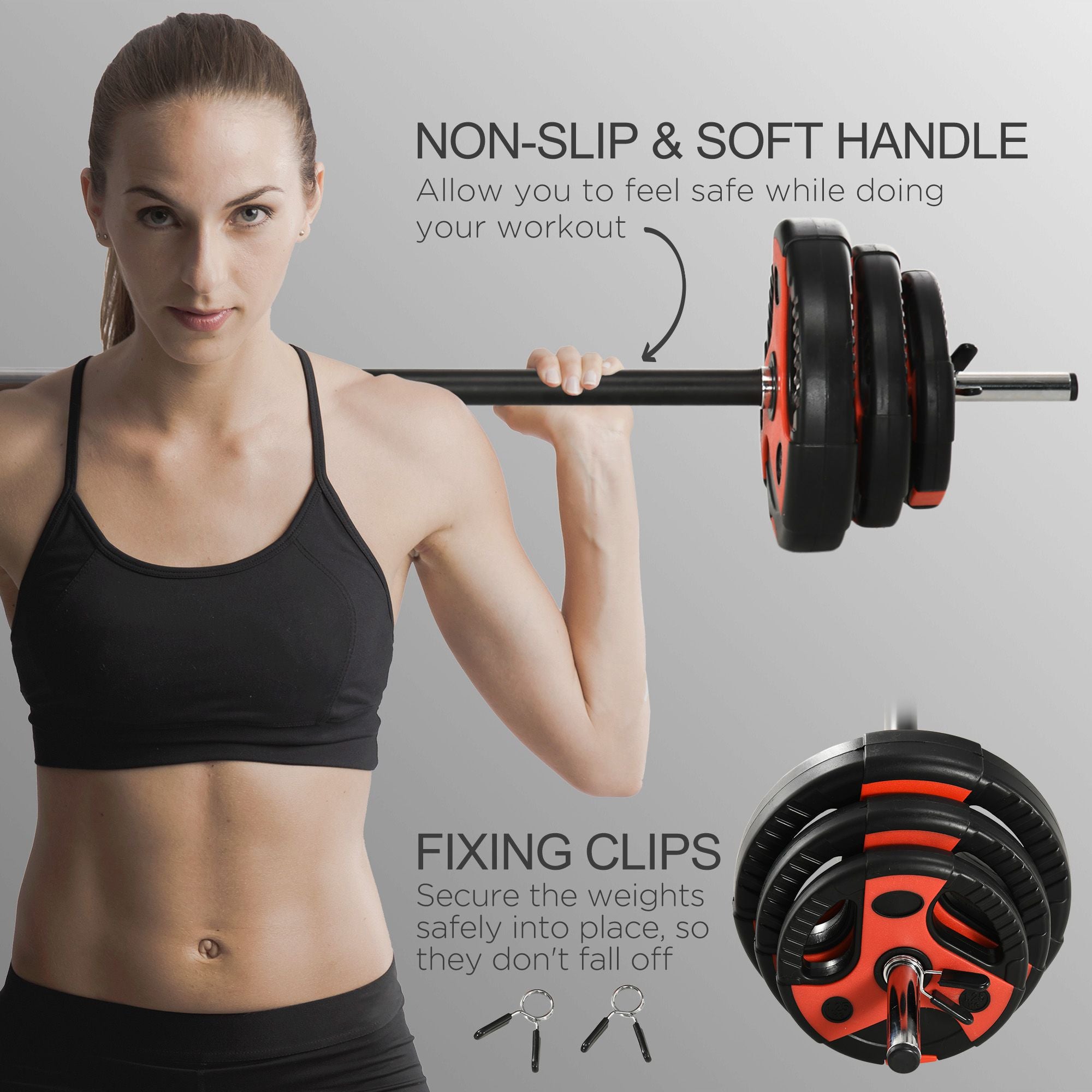 SPORTNOW 20kg Adjustable Barbell Weights Set for Home Gym, Strength Training - North Peak Garden Furniture