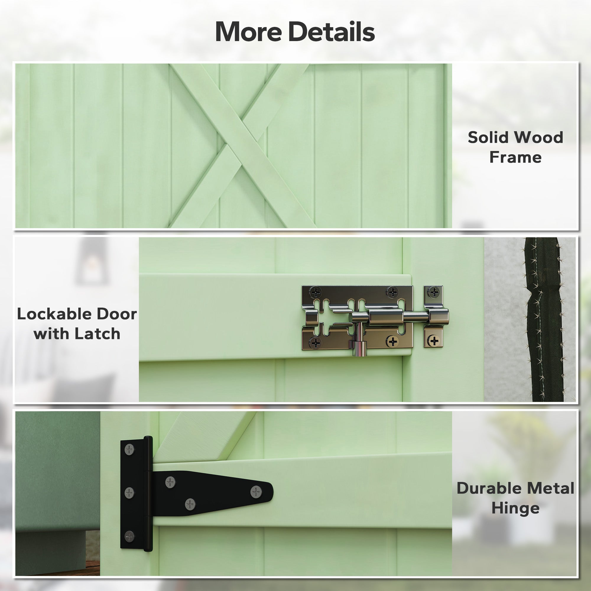 Outsunny Wooden Small Shed, Garden Storage Shed with Shelves and Bolt Latch, 75L x 56W x115H cm, Green - North Peak Garden Furniture