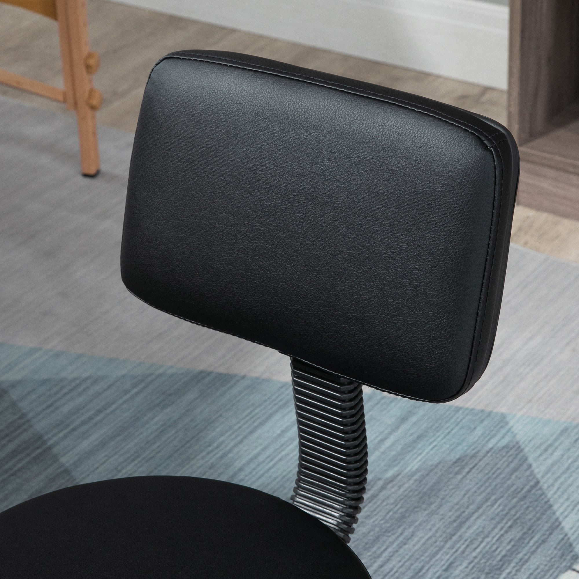 HOMCOM Swivel Salon Chair w/ Padded Seat Back 5 Wheels Adjustable Height Salon Hairdressers Tattoo Spa Rolling Black - North Peak Garden Furniture