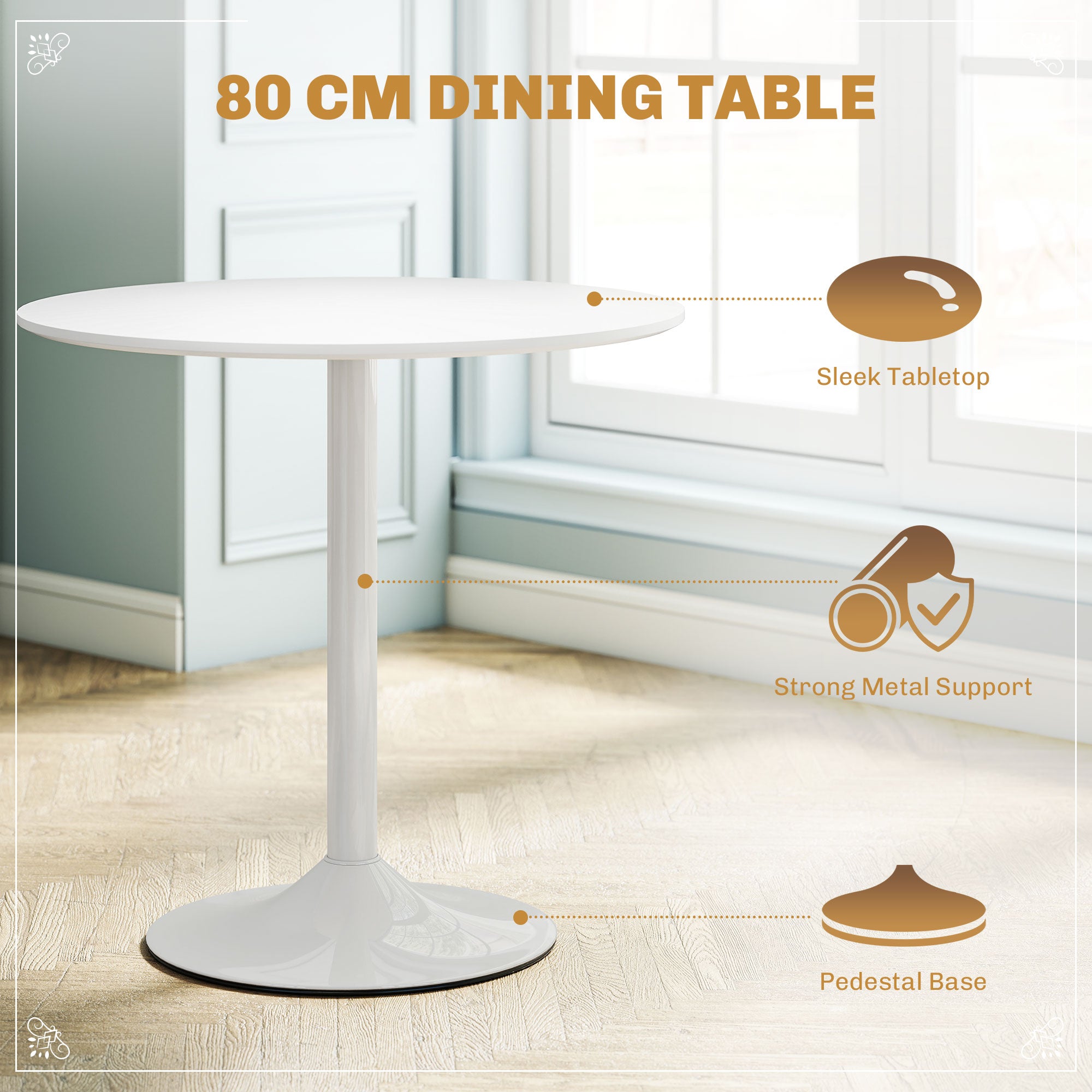 HOMCOM Five-Piece Modern Dining Set - White